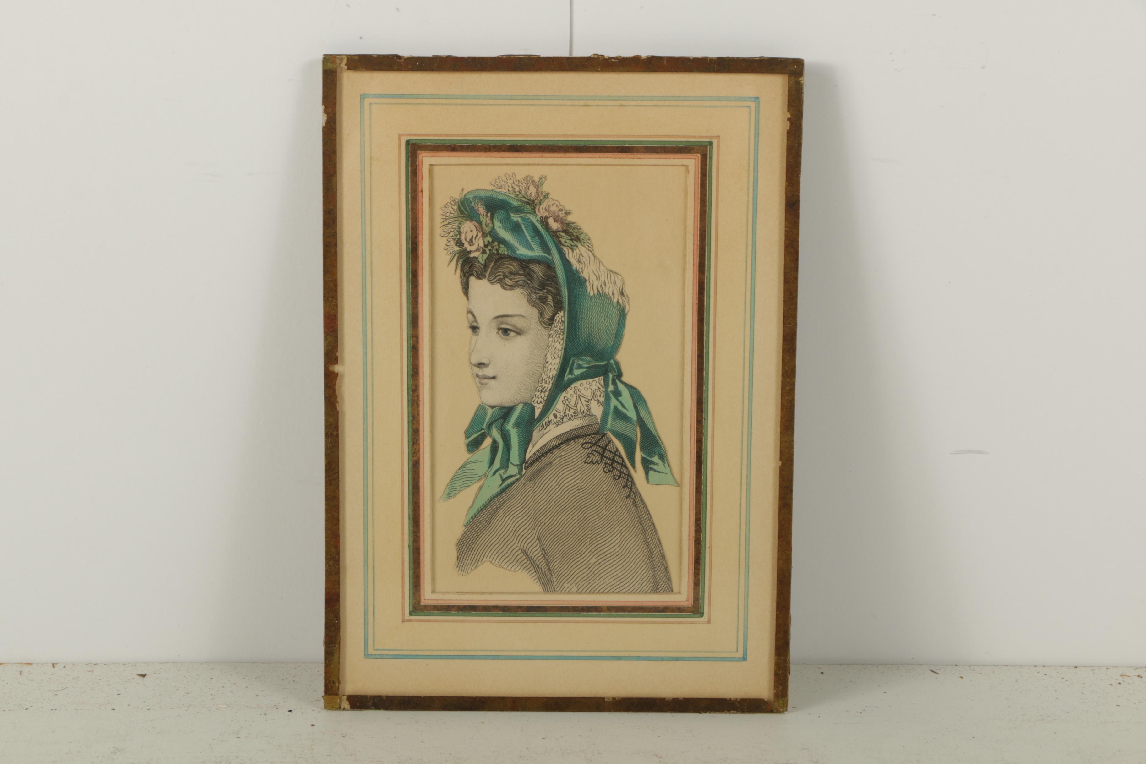 Vintage Hand Colored Etchings on Paper From Fashion Plates