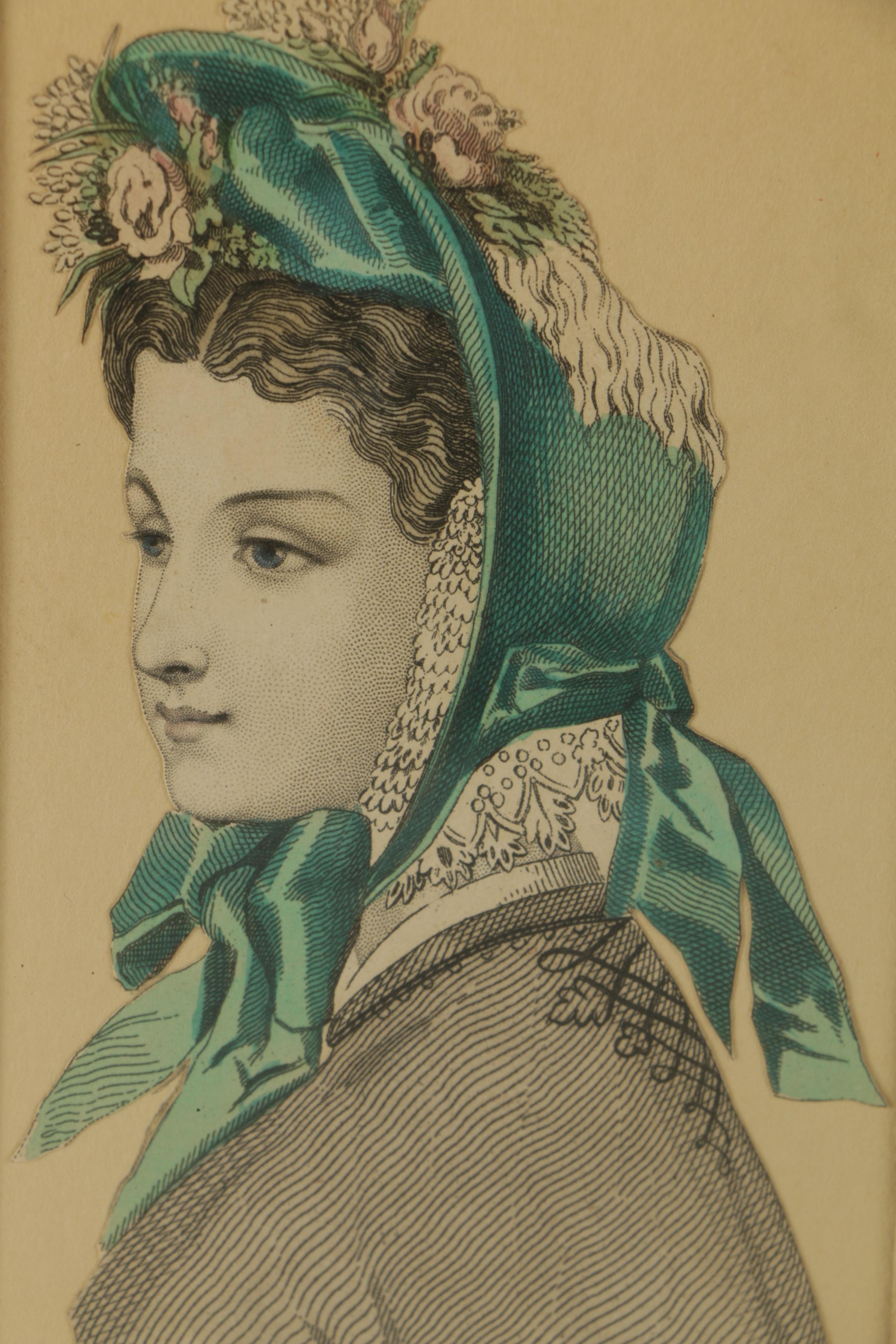 Vintage Hand Colored Etchings on Paper From Fashion Plates