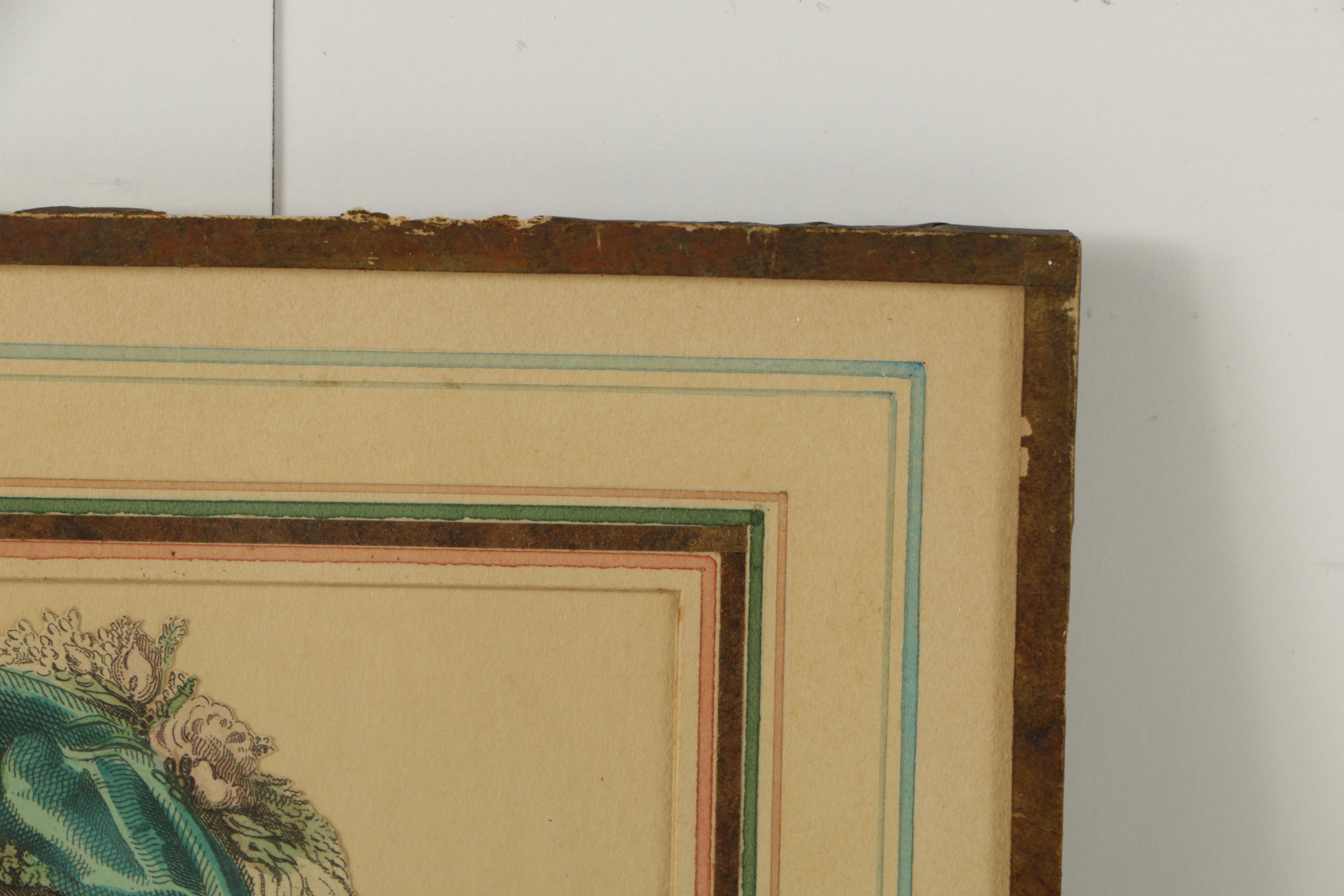 Vintage Hand Colored Etchings on Paper From Fashion Plates