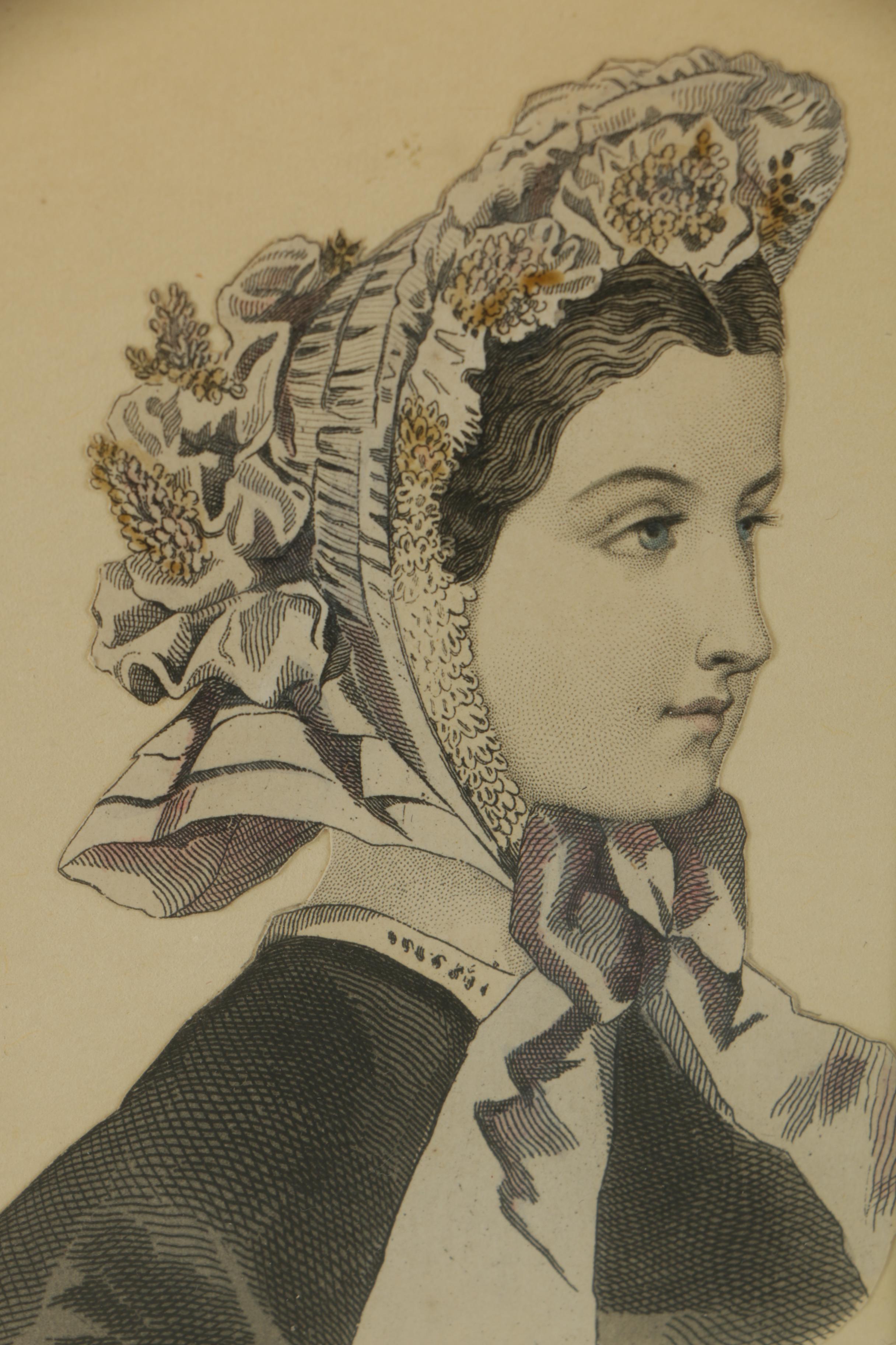 Vintage Hand Colored Etchings on Paper From Fashion Plates