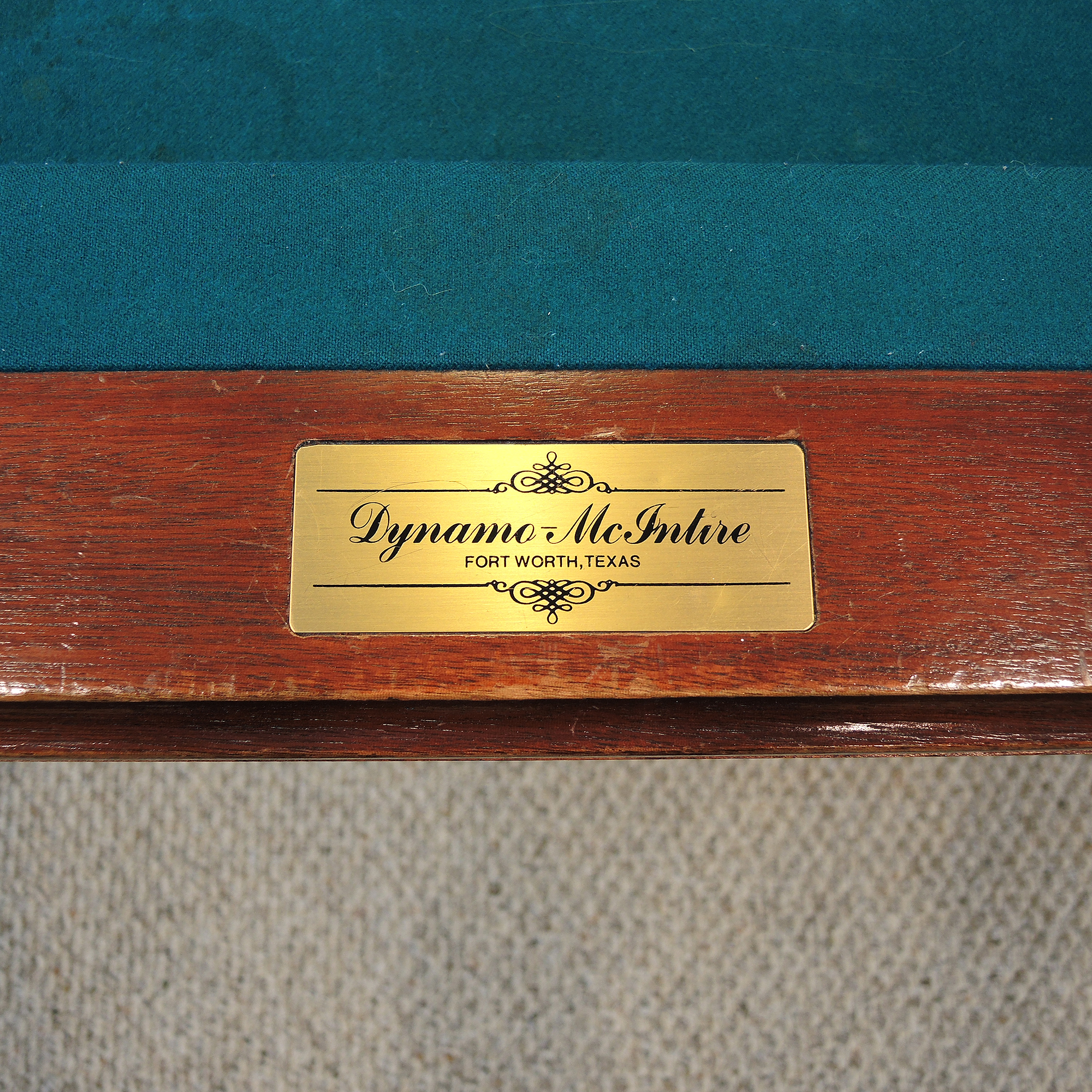 Dynamo-McIntire Billiard Table, Cue Stand, and Accessories