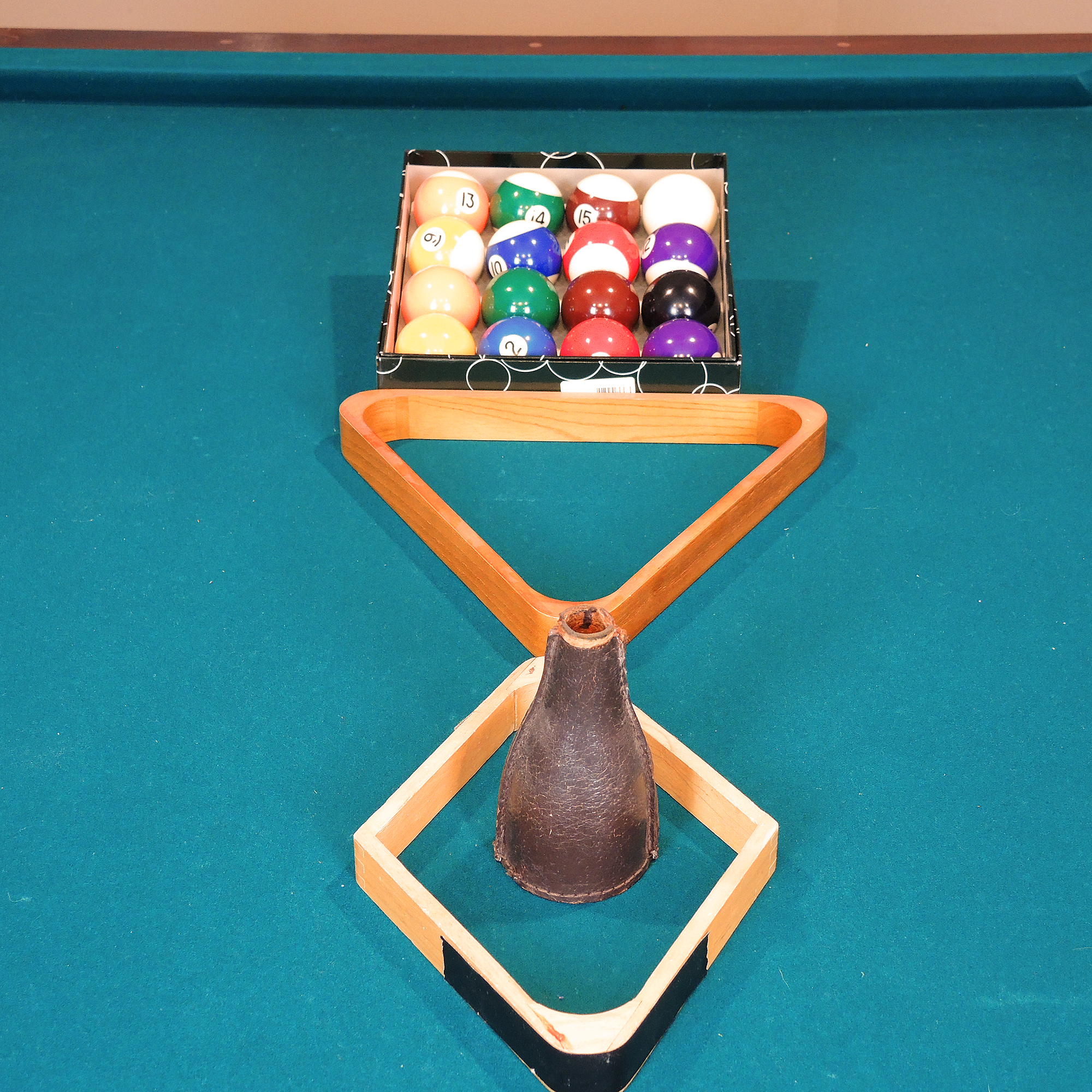 Dynamo-McIntire Billiard Table, Cue Stand, and Accessories