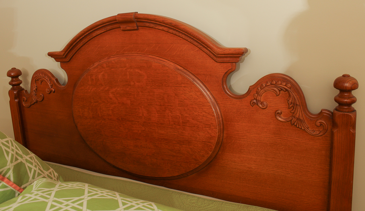 Victorian Style Full-Size Oak Bed Frame by Lexington