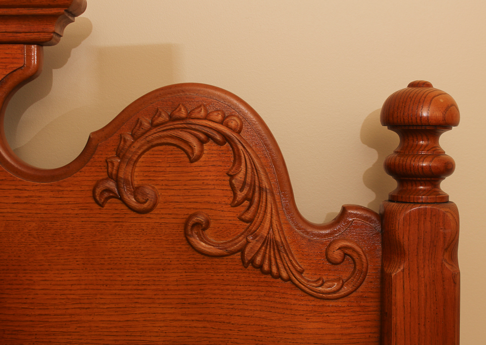 Victorian Style Full-Size Oak Bed Frame by Lexington