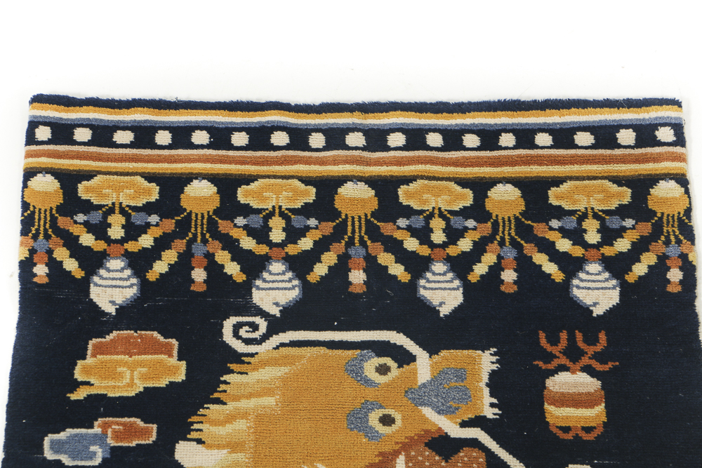 Antique Tibetan "Khaden" Dragon Temple Rug