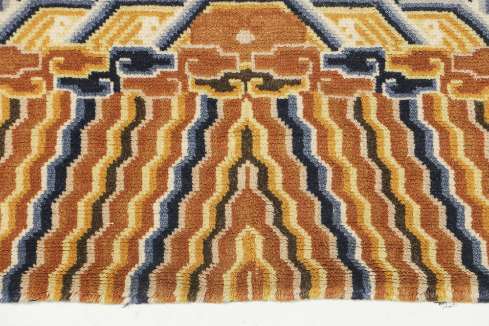 Antique Tibetan "Khaden" Dragon Temple Rug