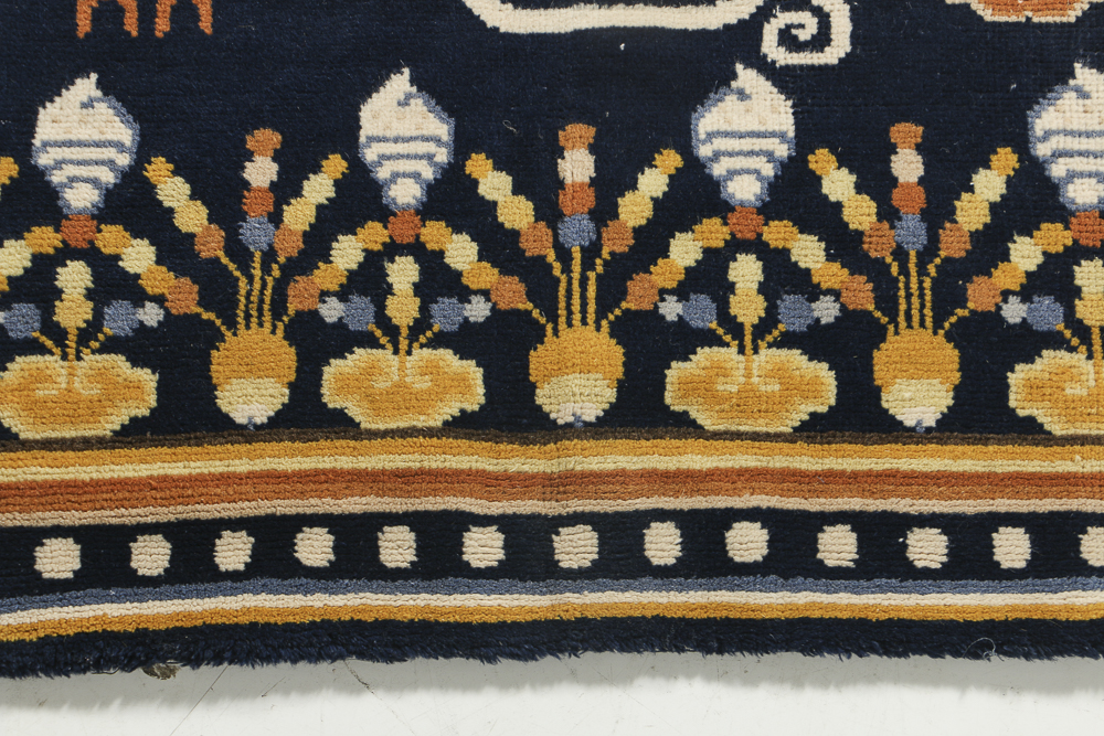 Antique Tibetan "Khaden" Dragon Temple Rug