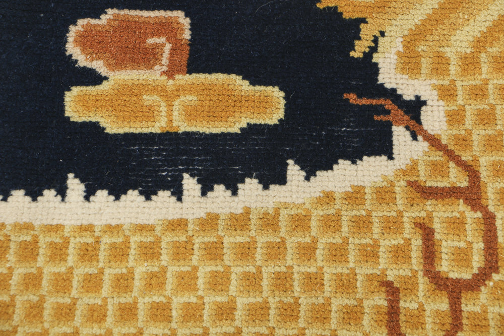 Antique Tibetan "Khaden" Dragon Temple Rug