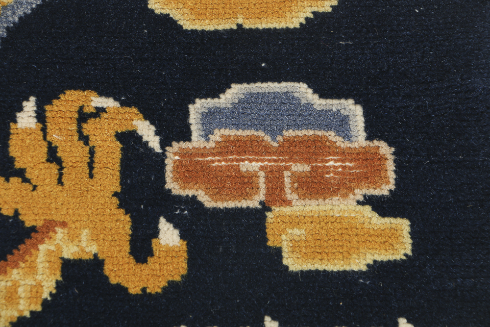 Antique Tibetan "Khaden" Dragon Temple Rug