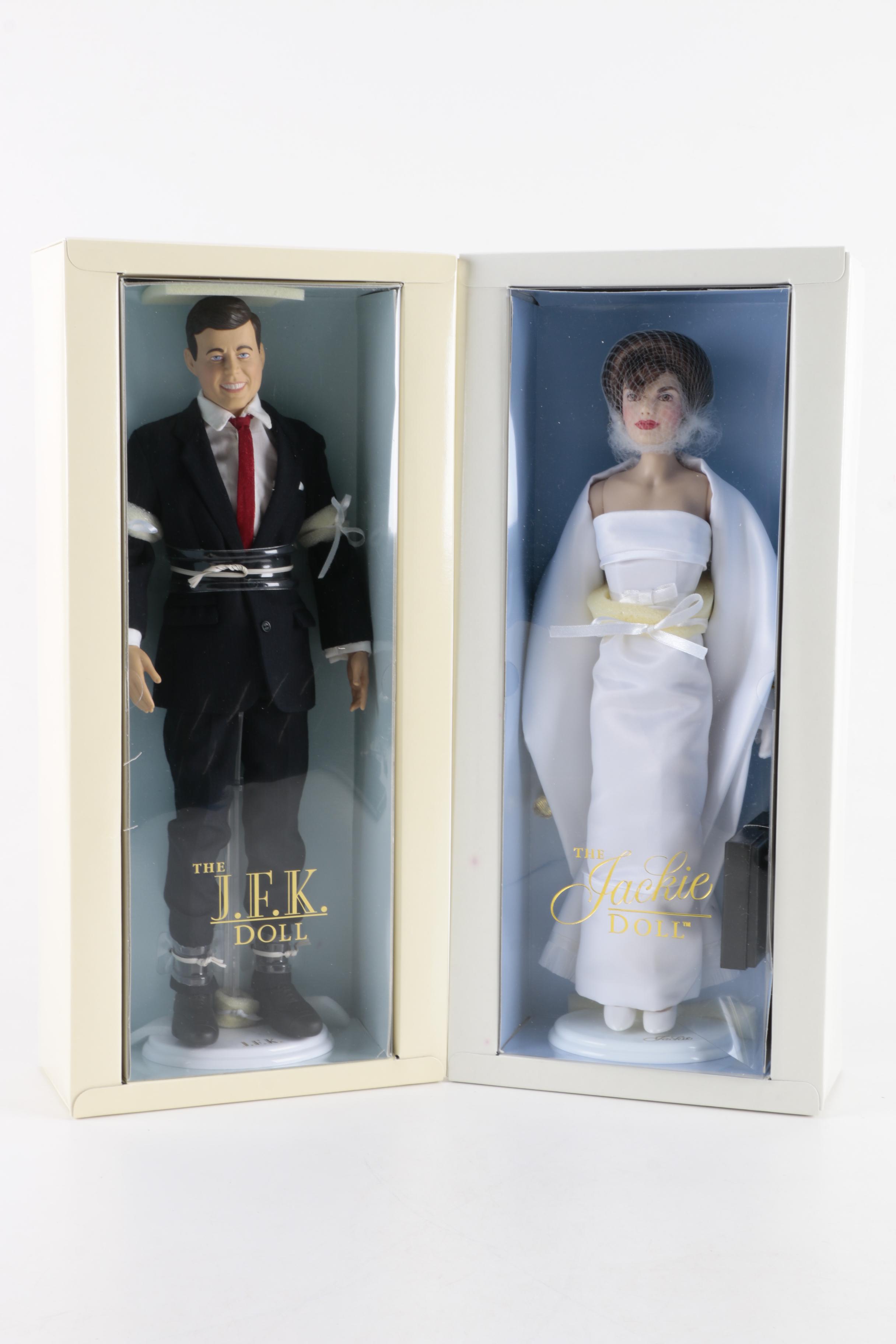 Franklin Mint "J.F.K." and "Jackie" Porcelain Dolls