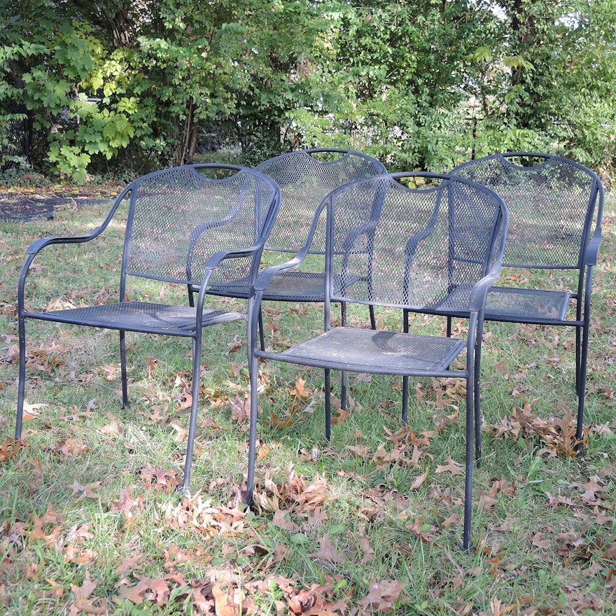 Set of Wrought Iron Armchairs