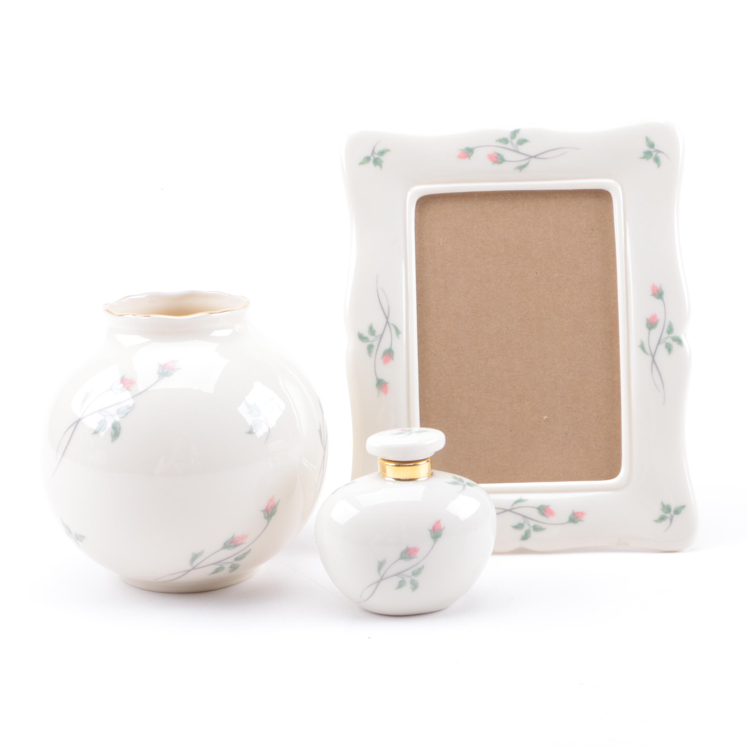 Lenox "Rose Manor" Vase, Bottle, and Picture Frame