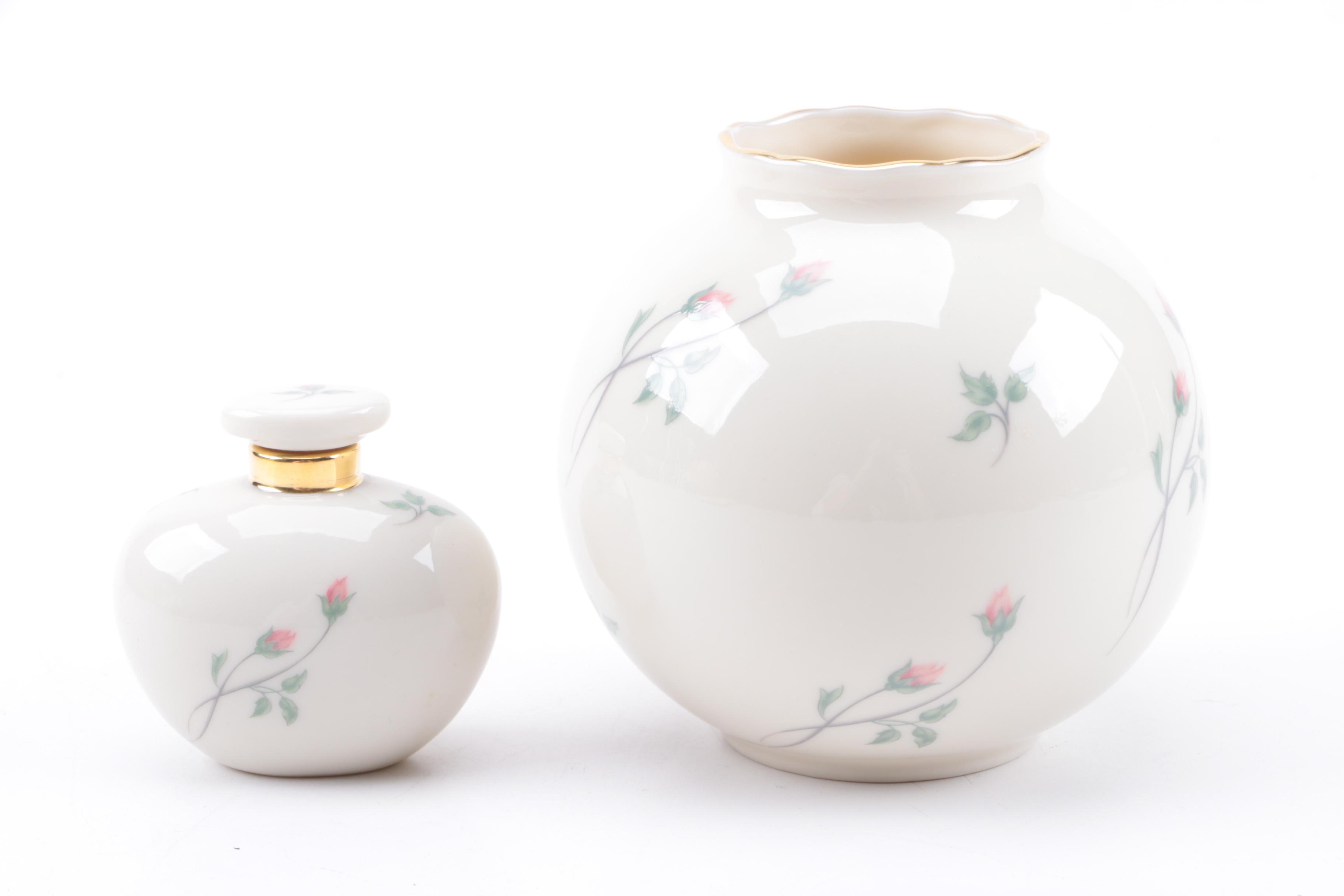 Lenox "Rose Manor" Vase, Bottle, and Picture Frame