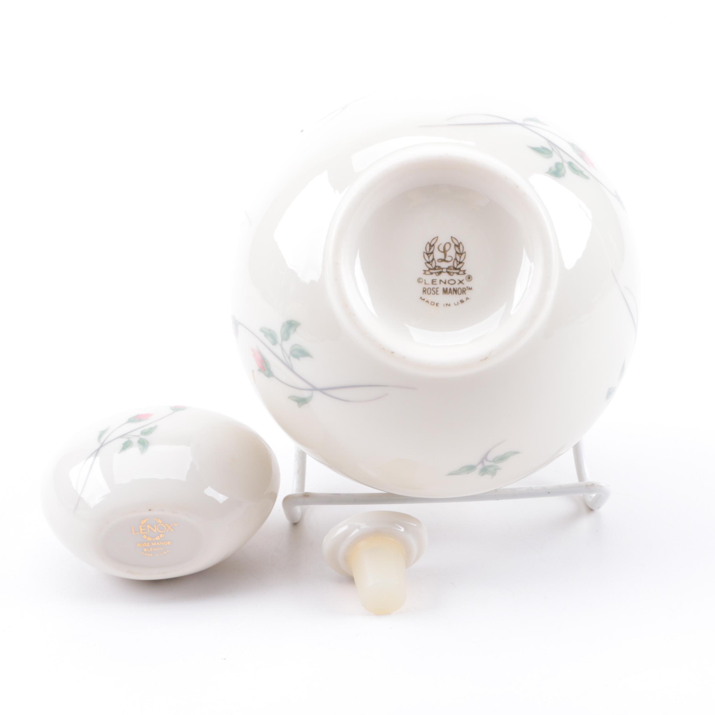 Lenox "Rose Manor" Vase, Bottle, and Picture Frame