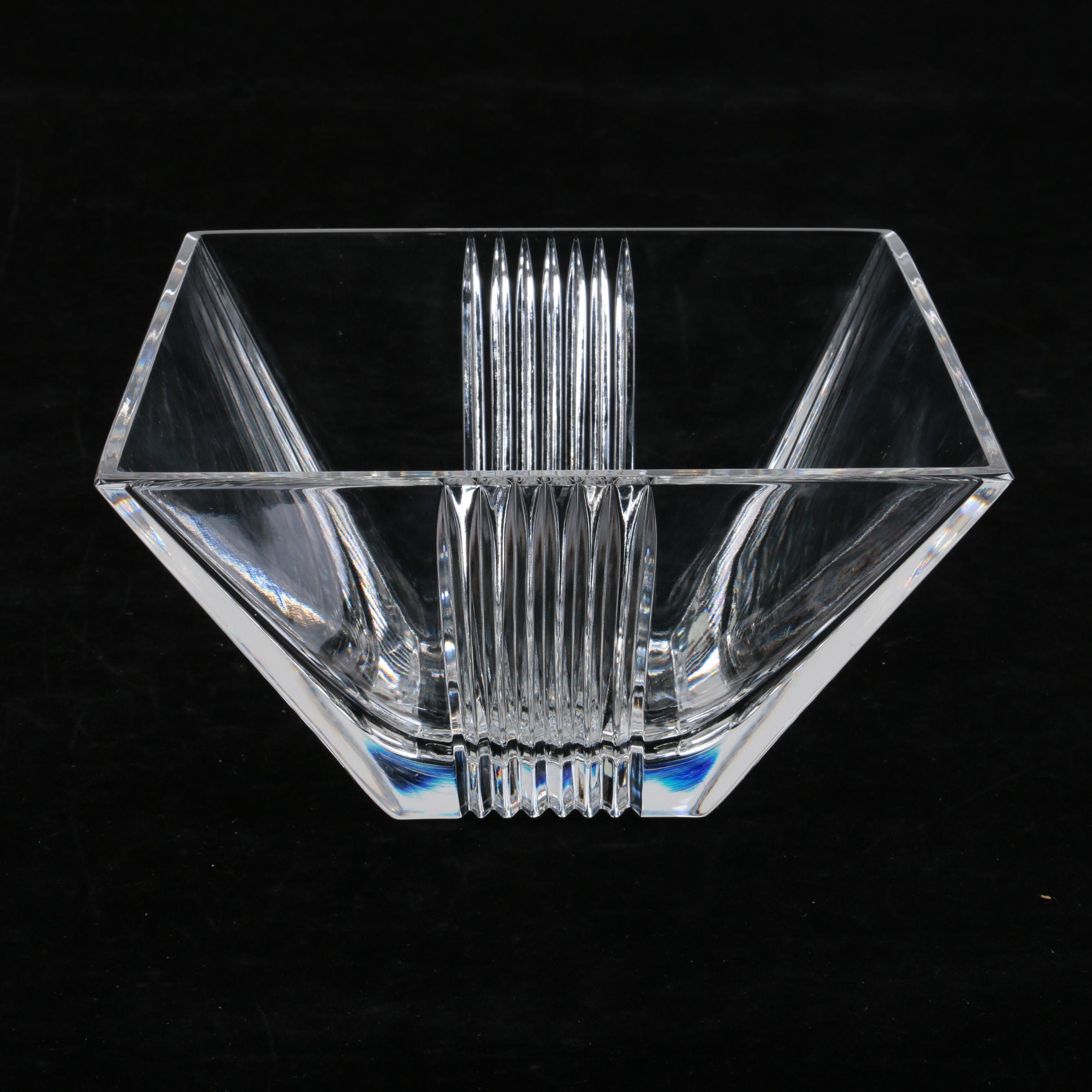 Tiffany & Co "Metropolis" Pattern Crystal Bowl