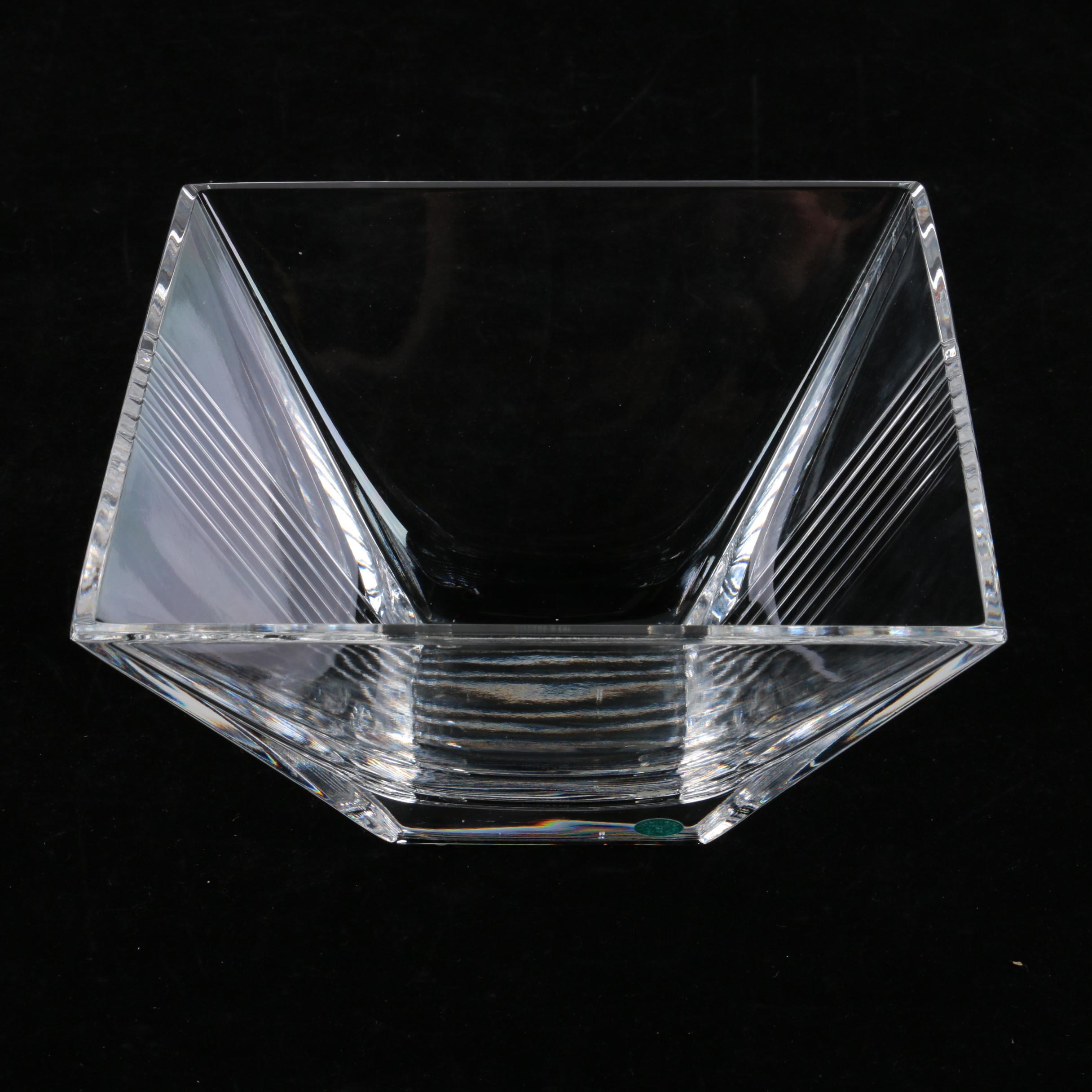Tiffany & Co "Metropolis" Pattern Crystal Bowl
