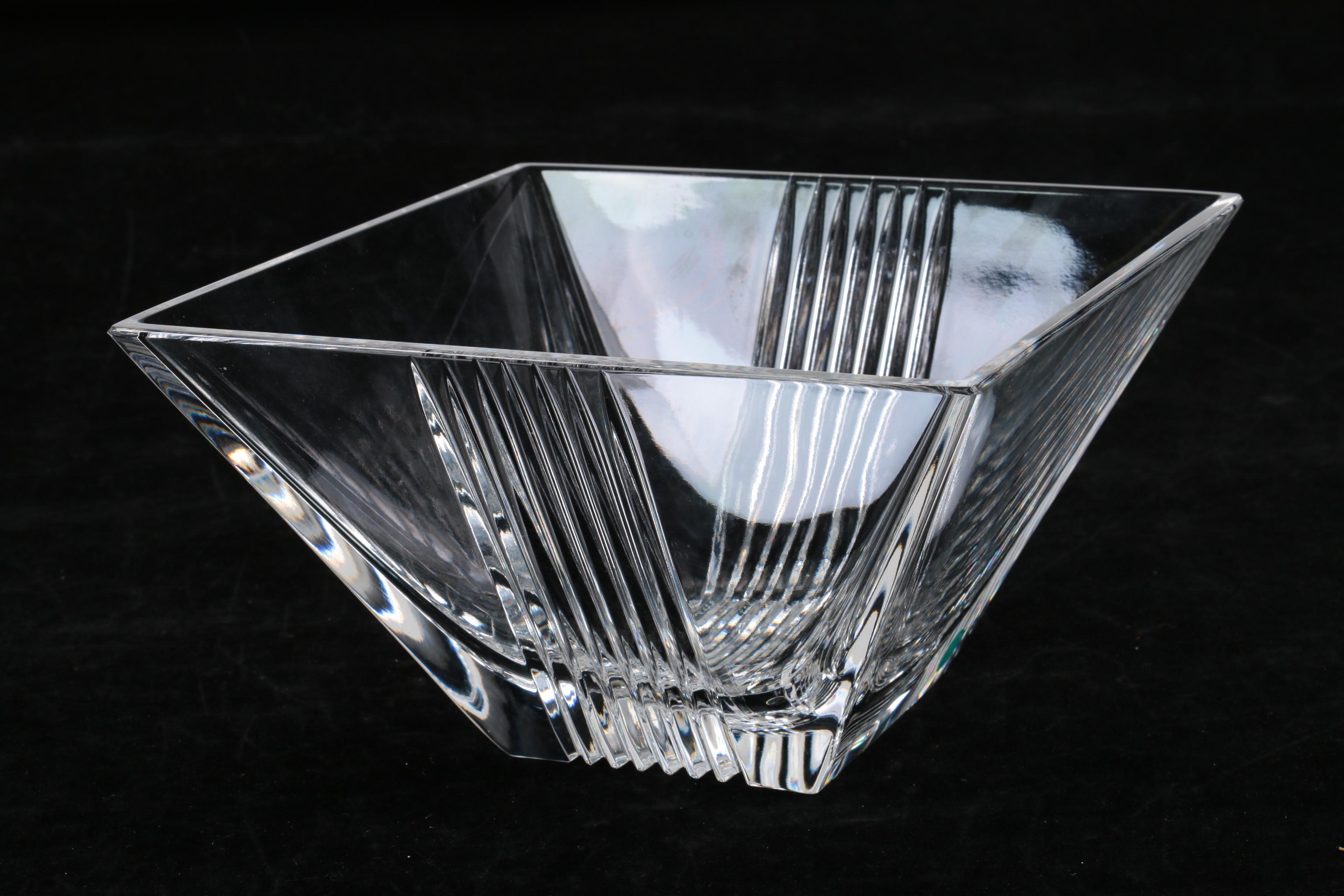 Tiffany & Co "Metropolis" Pattern Crystal Bowl