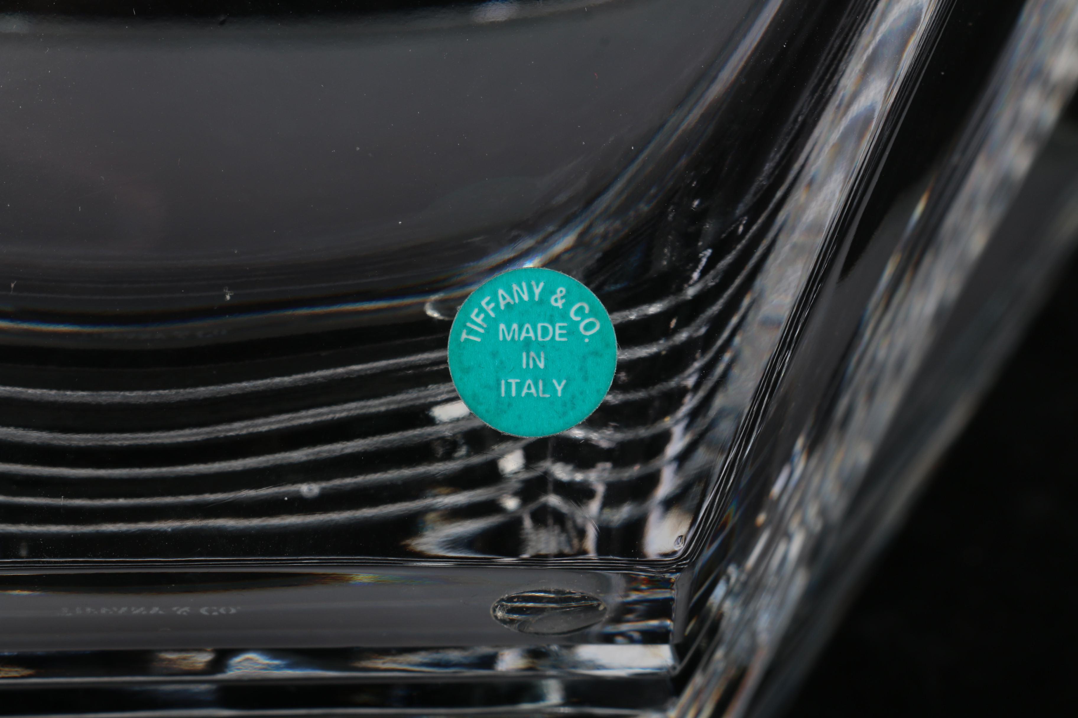 Tiffany & Co "Metropolis" Pattern Crystal Bowl