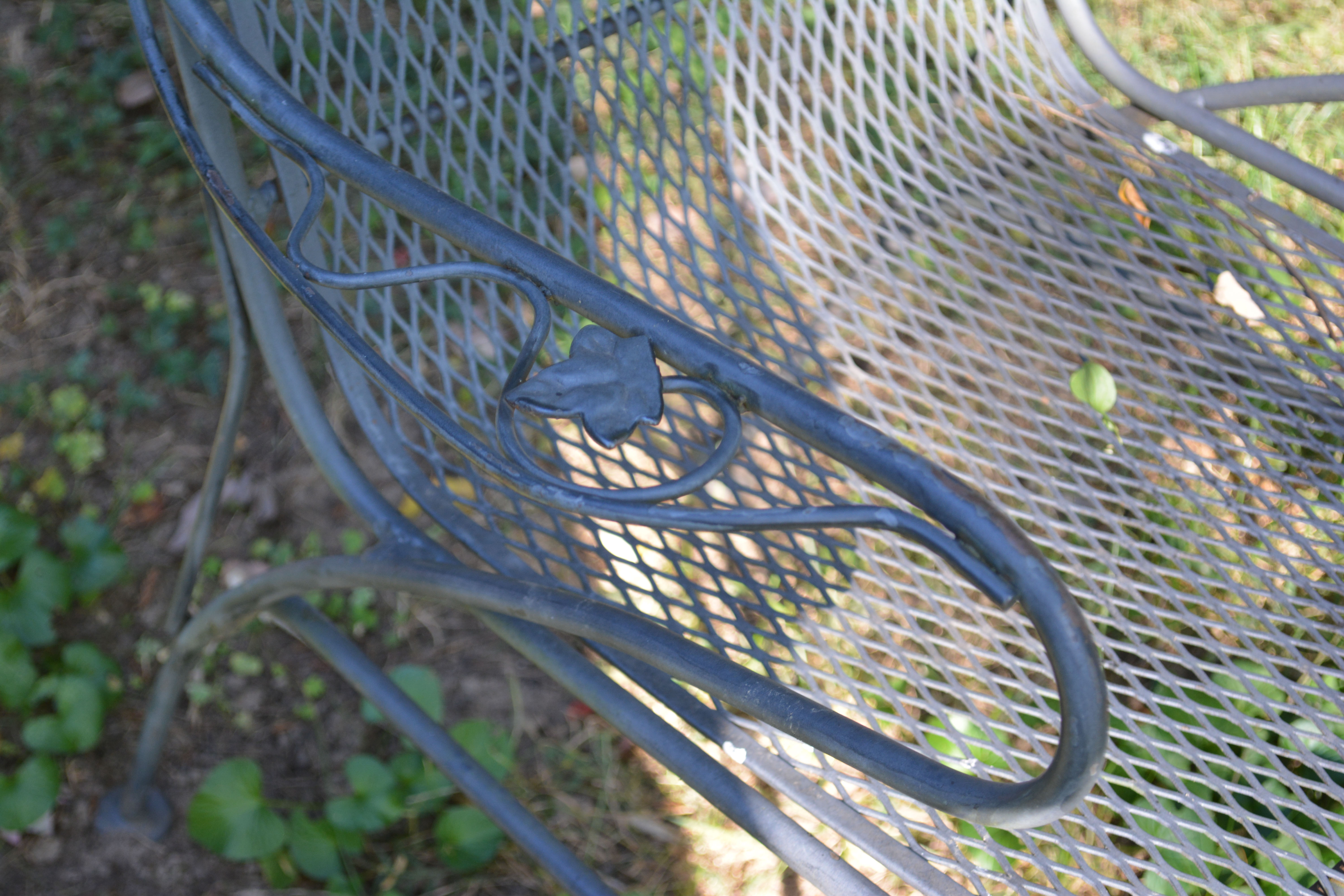 Seven Piece Black Wrought Iron Patio Set