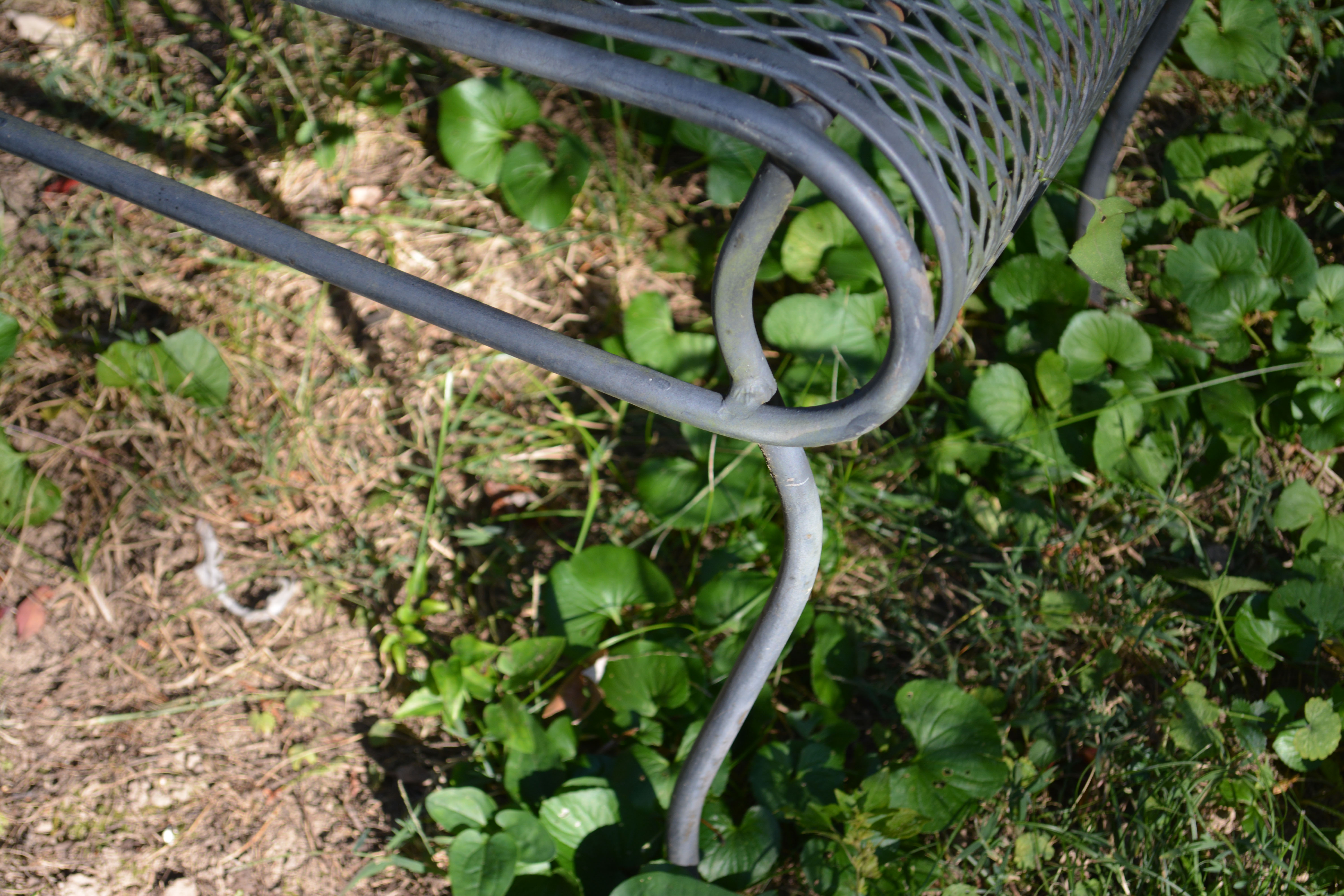 Seven Piece Black Wrought Iron Patio Set