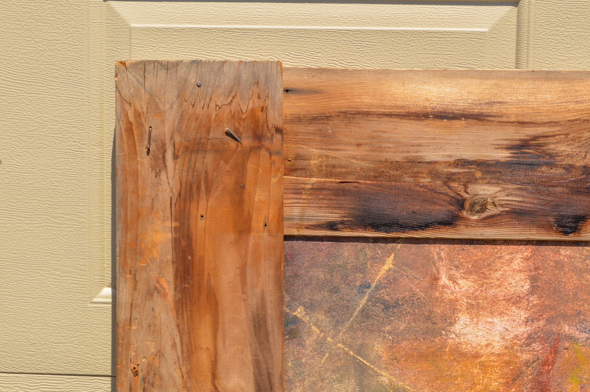 Acrylic Painting on Board of a Woman and a Fruit Still Life