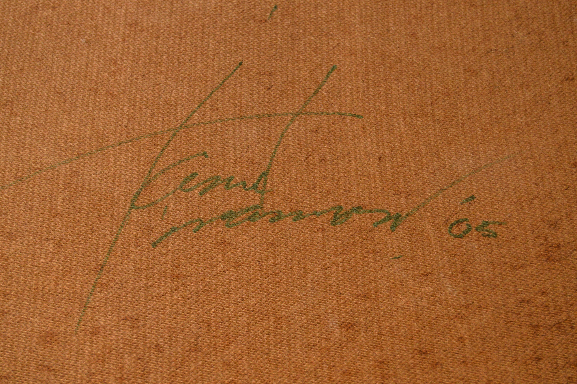 Acrylic Painting on Board of a Woman and a Fruit Still Life