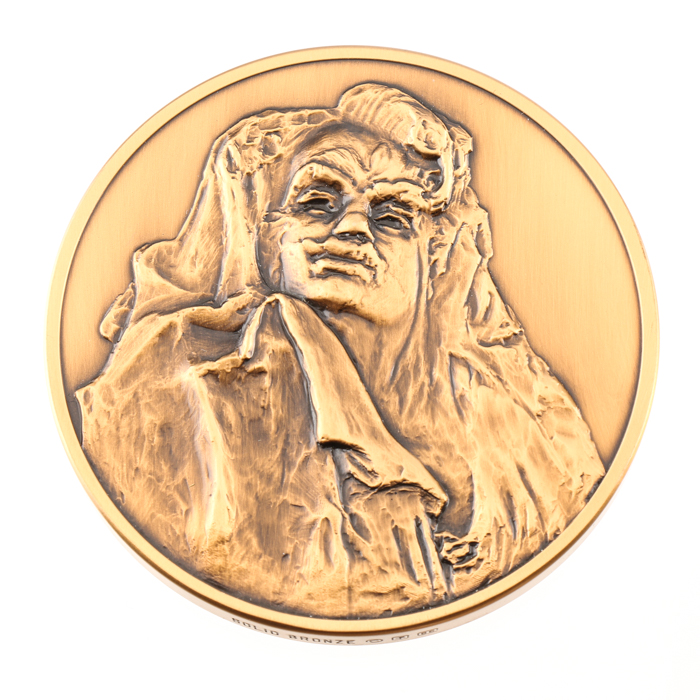 Three Franklin Mint Bronze Commemorative Medallions, JFK and Rodin