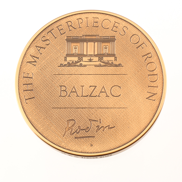 Three Franklin Mint Bronze Commemorative Medallions, JFK and Rodin