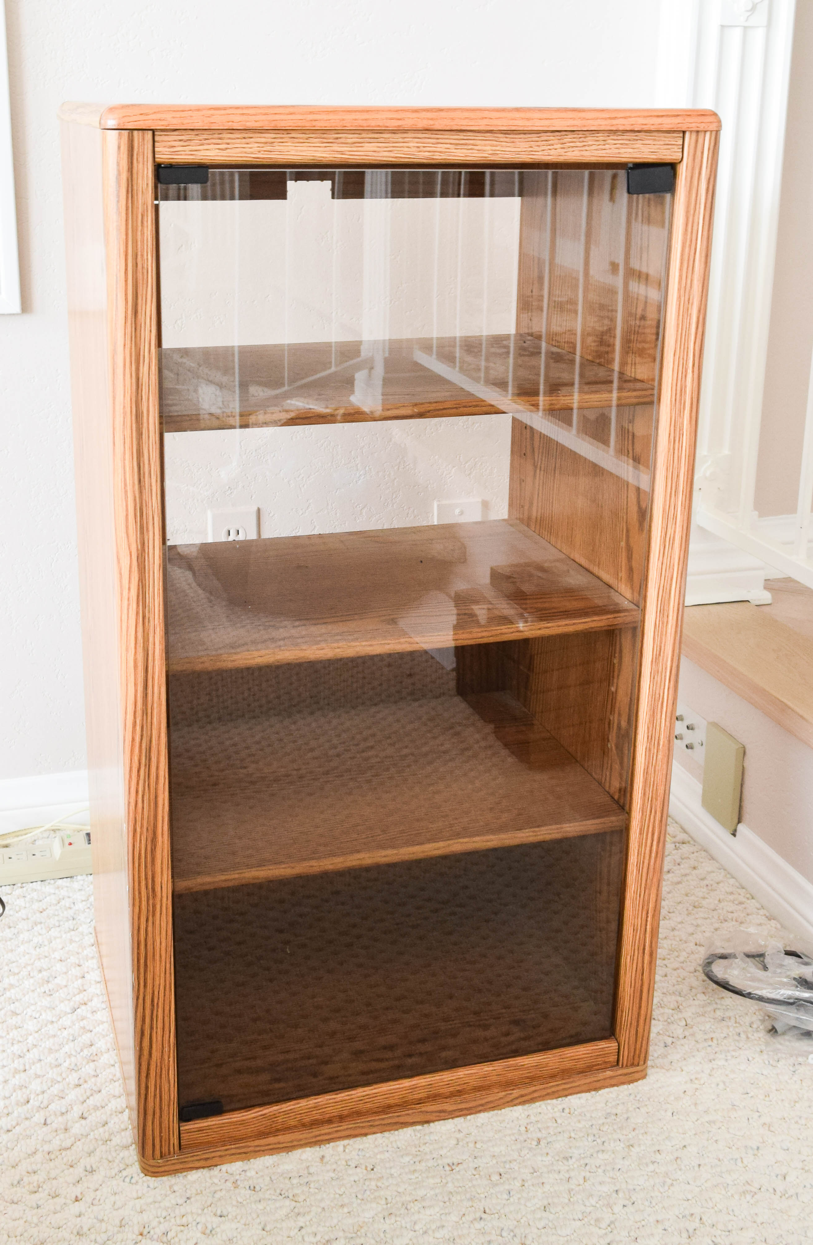 Contemporary Oak Audio Cabinet