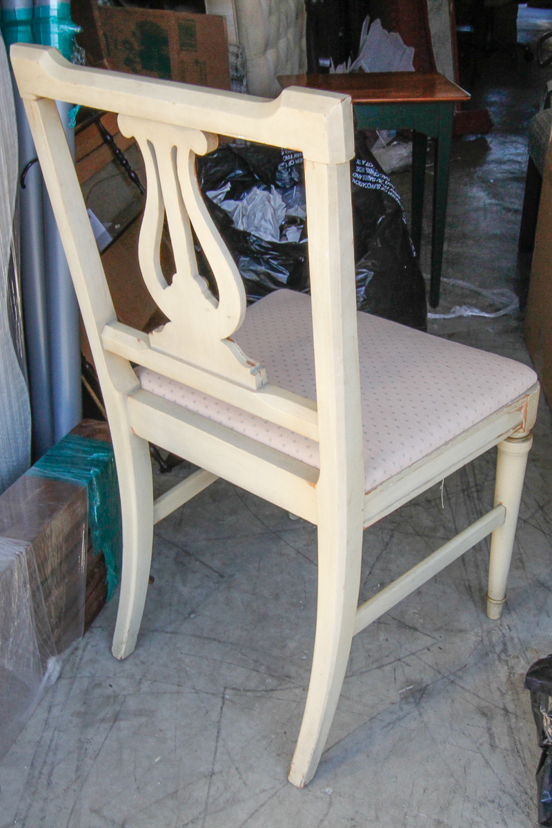 Vintage Ivory Knee Hole Desk and Side Chair