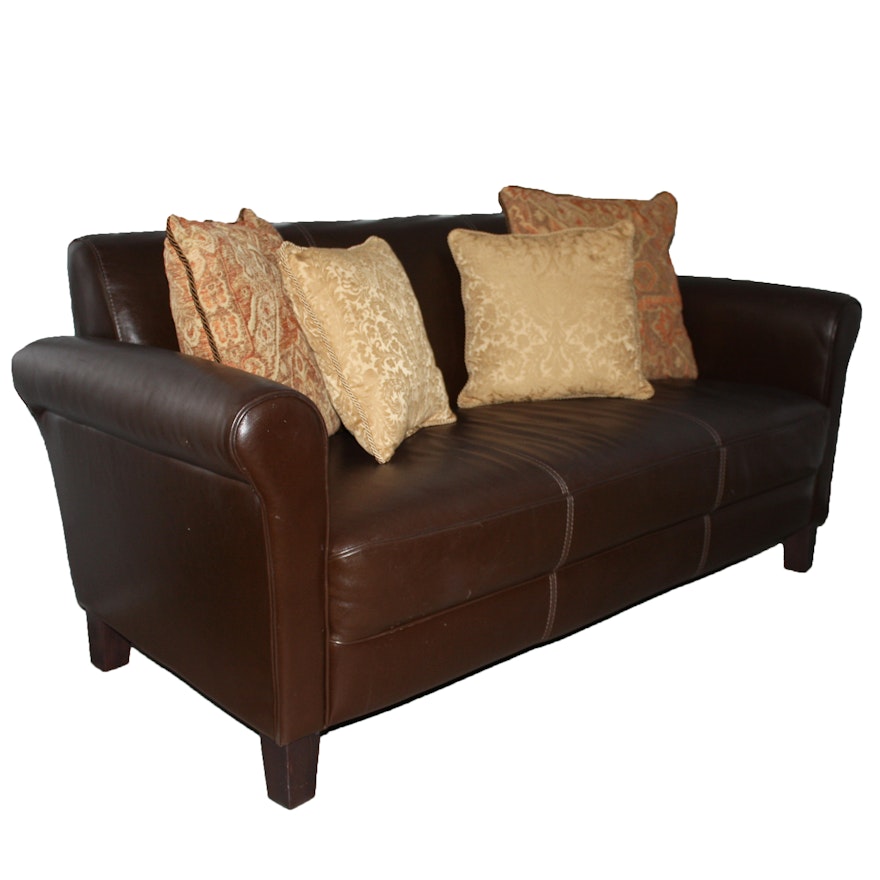 Contemporary Italian Brown Leather Sofa