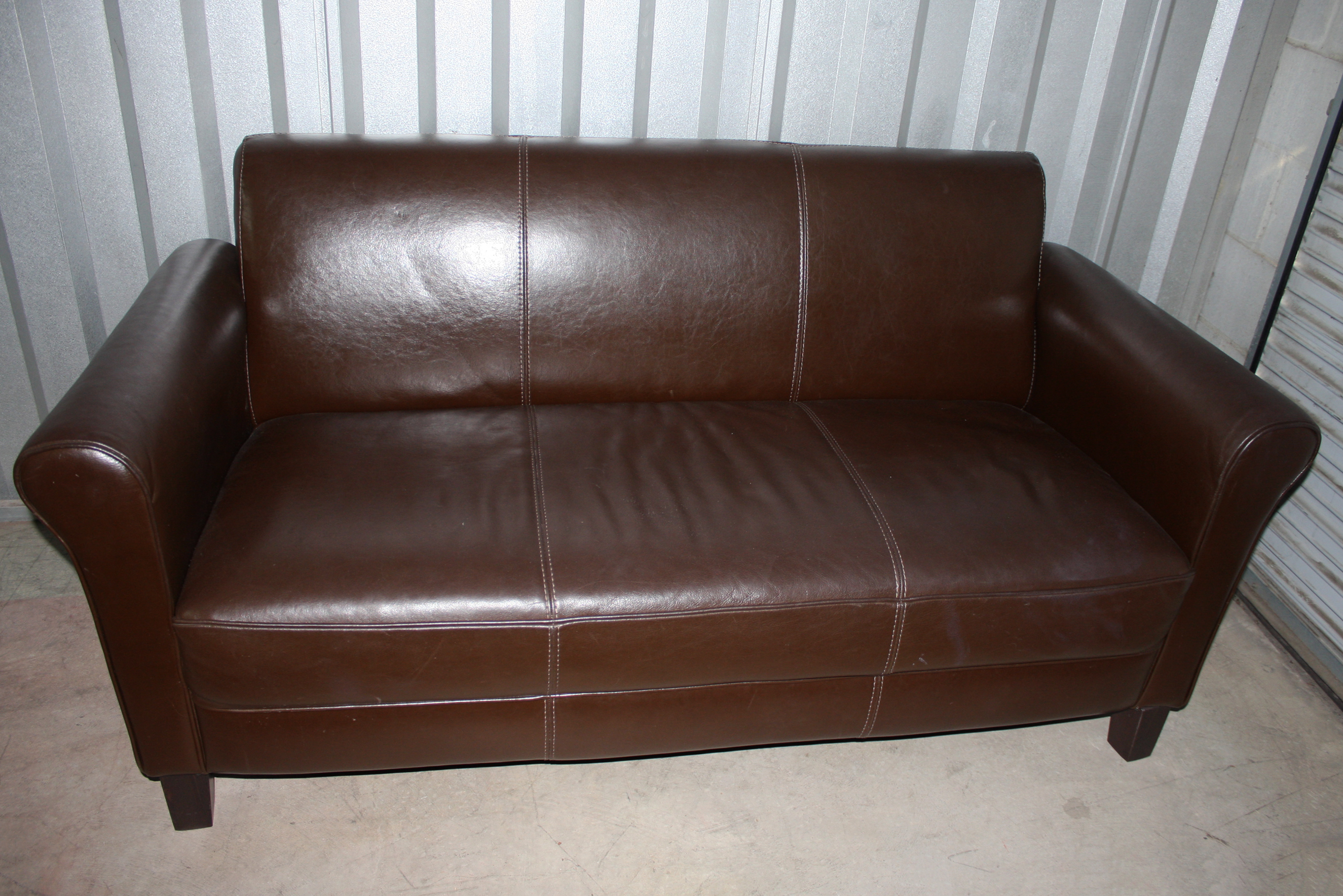Contemporary Italian Brown Leather Sofa