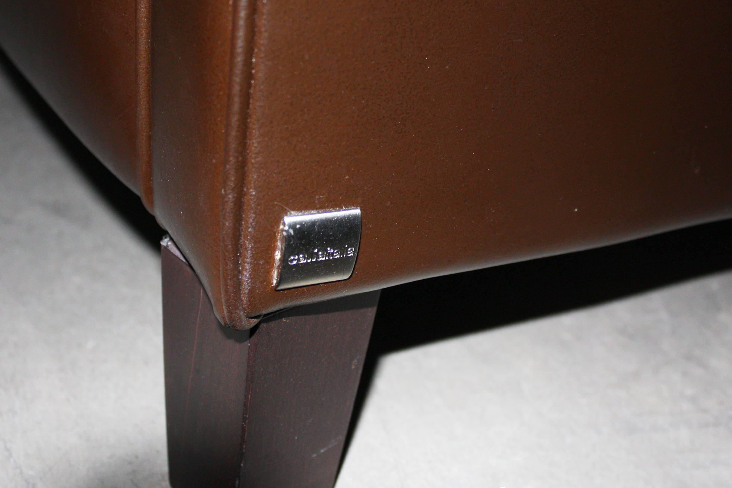 Contemporary Italian Brown Leather Sofa