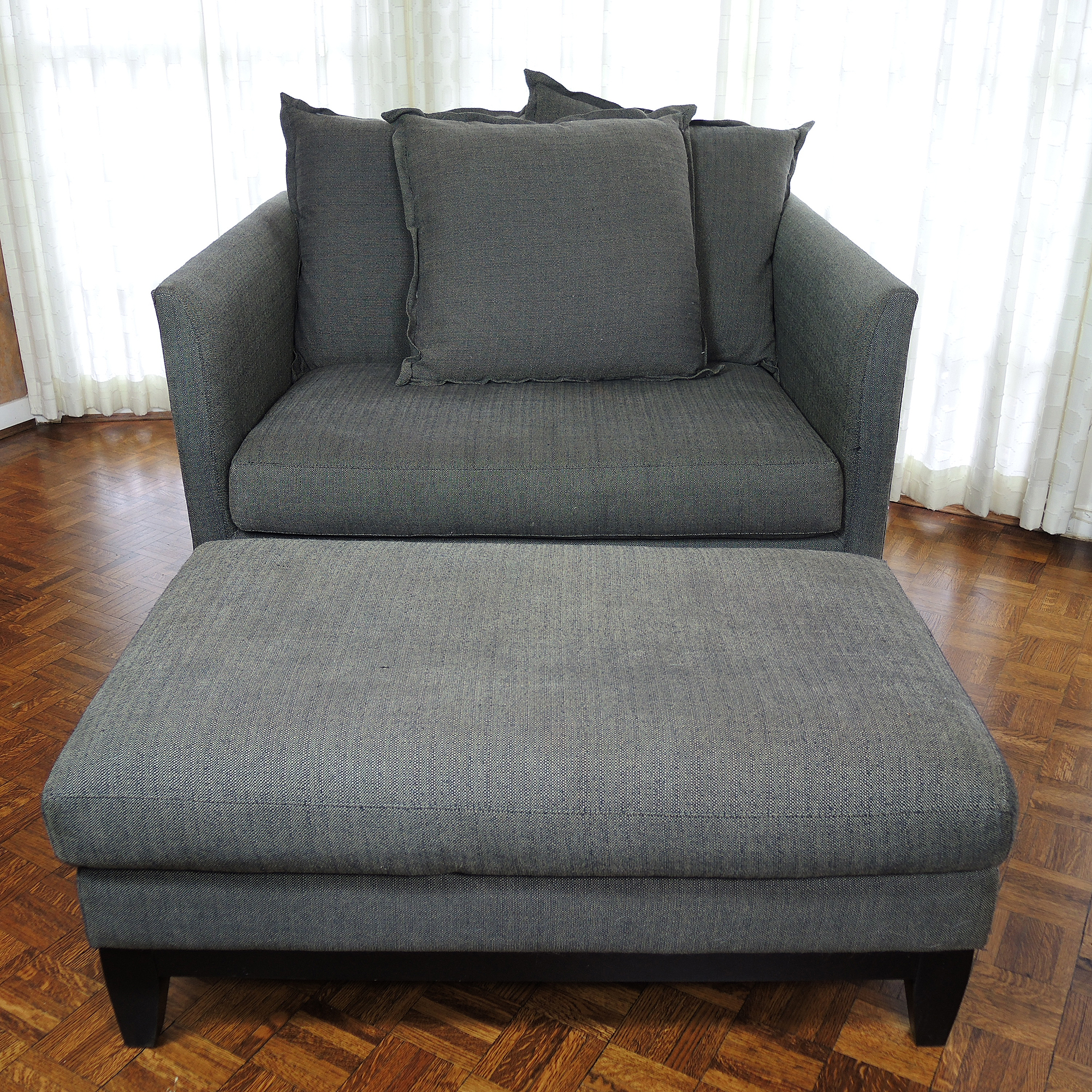 Contemporary Love Seat Sofa and Ottoman by I.O. Metro