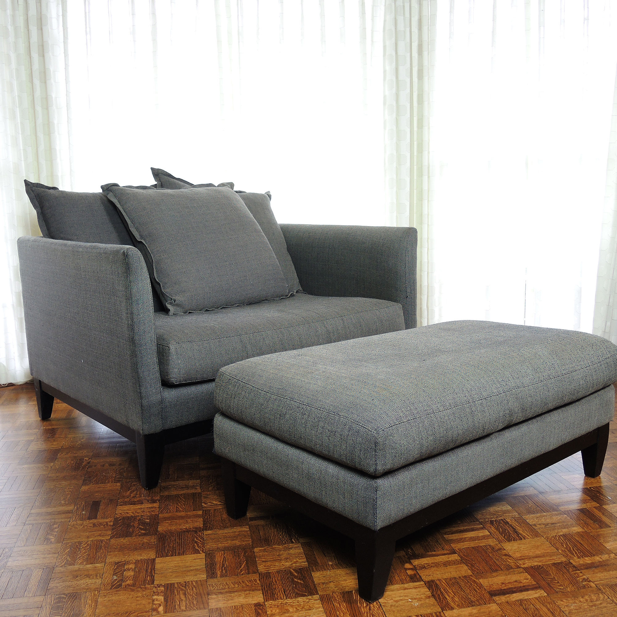 Contemporary Love Seat Sofa and Ottoman by I.O. Metro