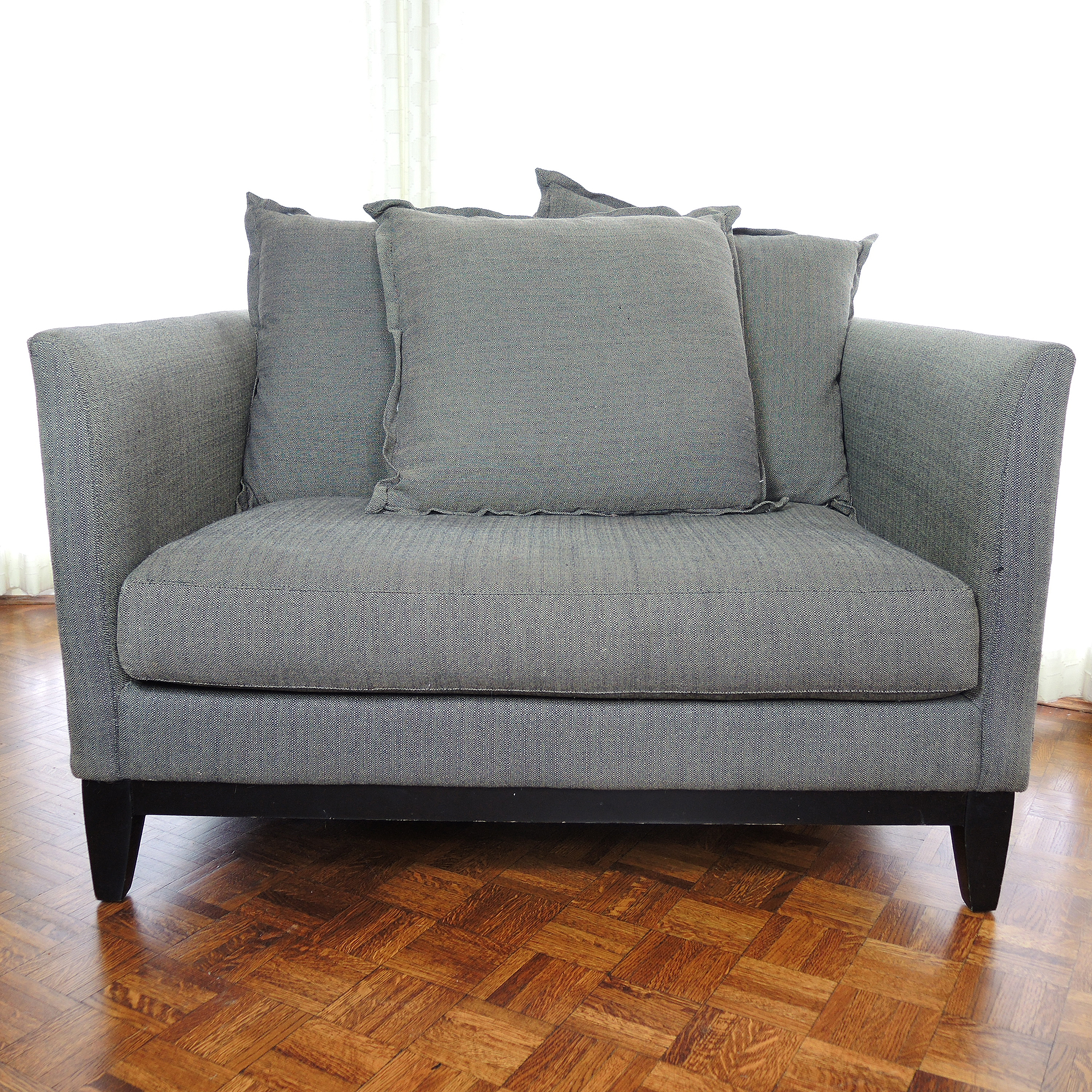 Contemporary Love Seat Sofa and Ottoman by I.O. Metro