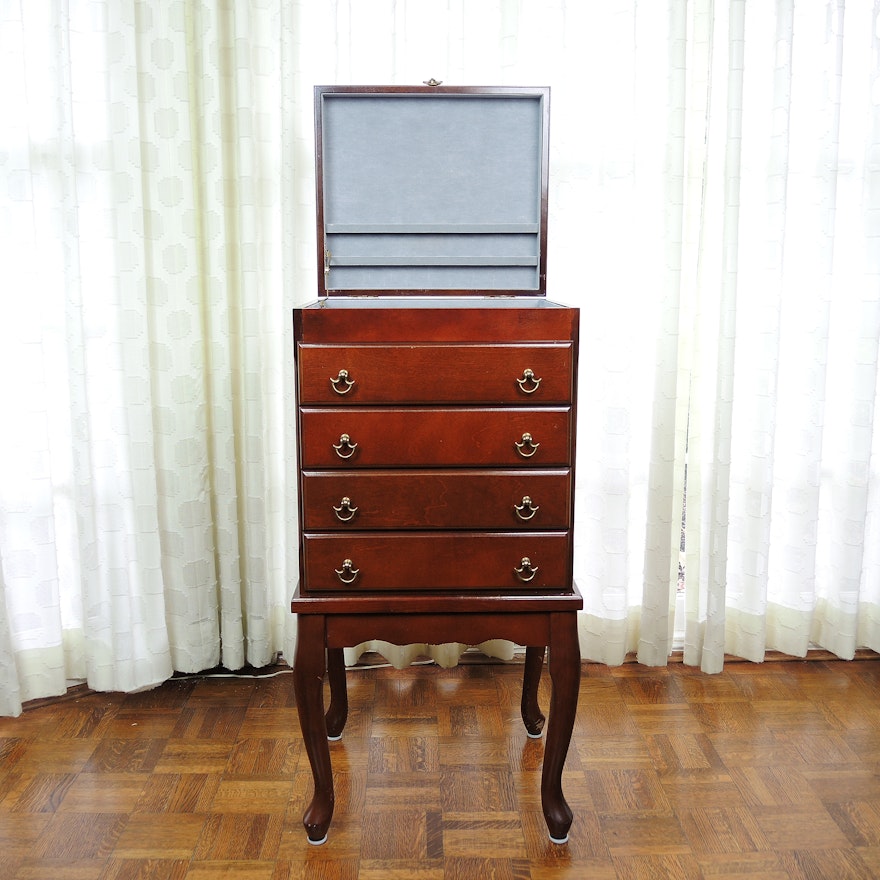 Traditional Jewelry Chest With Raised Base