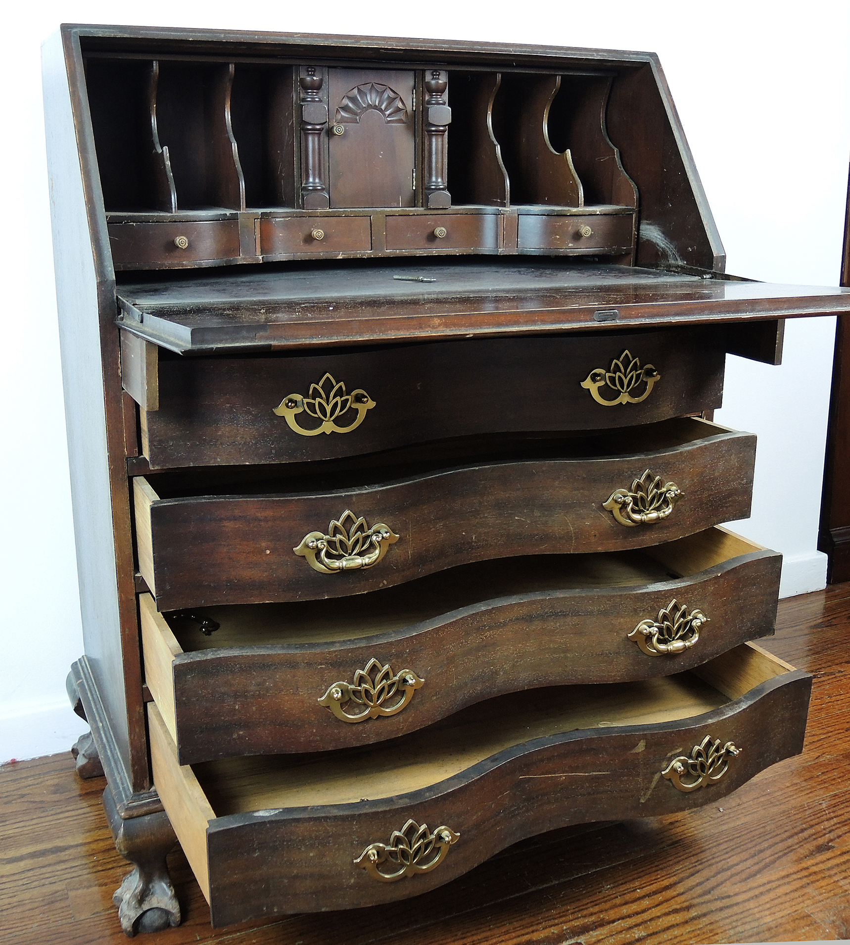 Chippendale Style Mahogany  Secretary Desk by Maddox Table Company