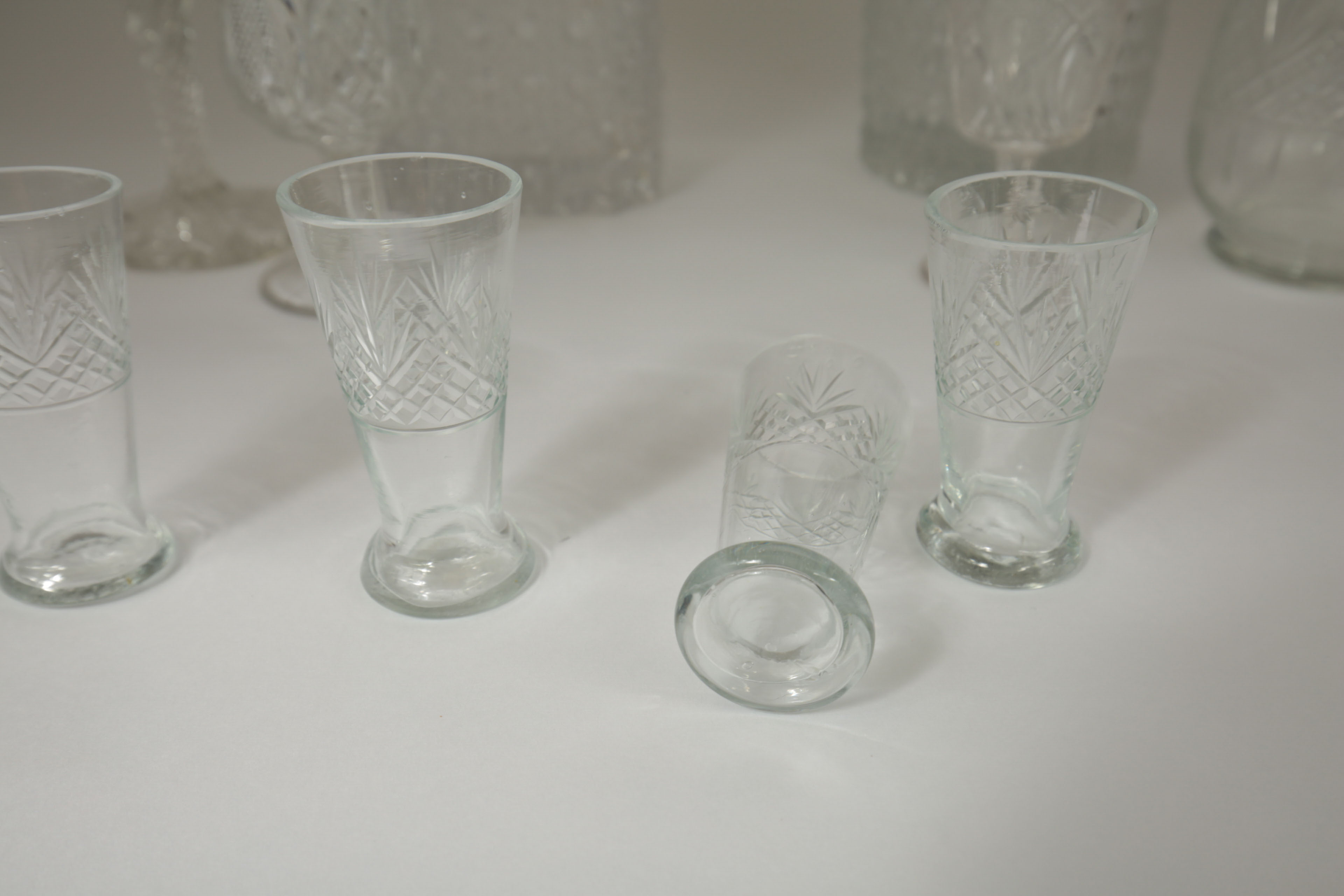 Collection of Crystal Decanters and Shot Glasses