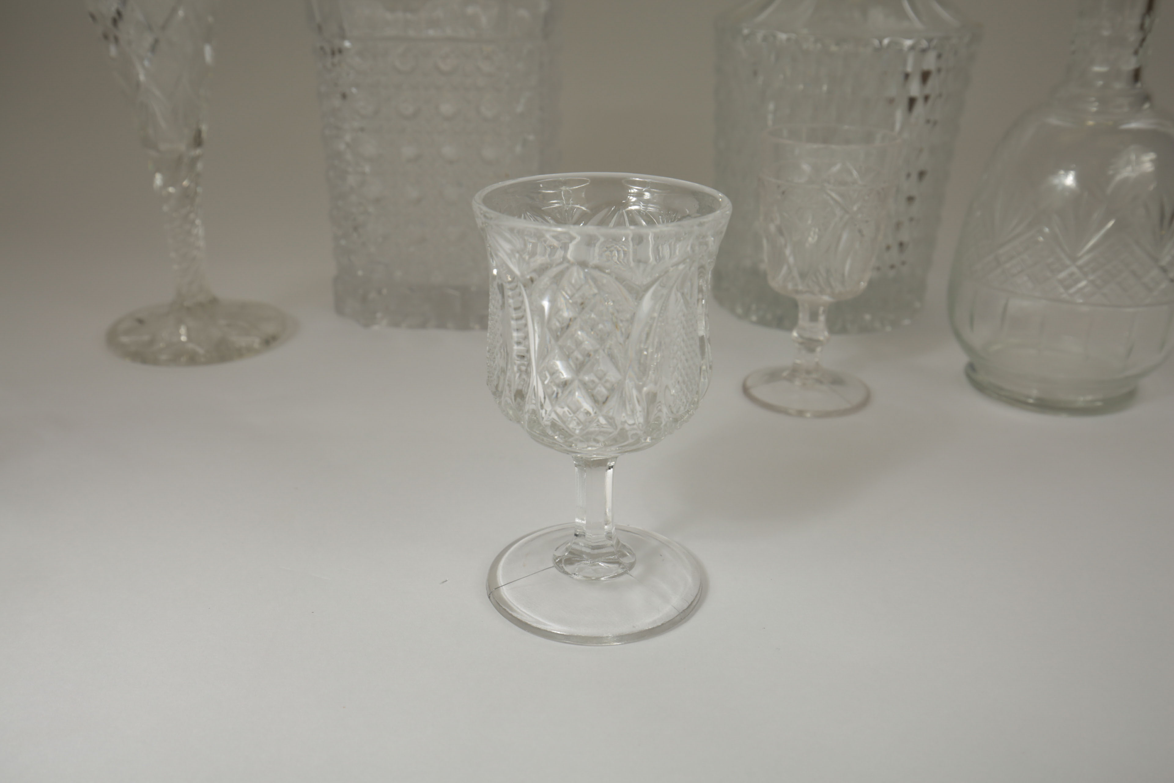 Collection of Crystal Decanters and Shot Glasses