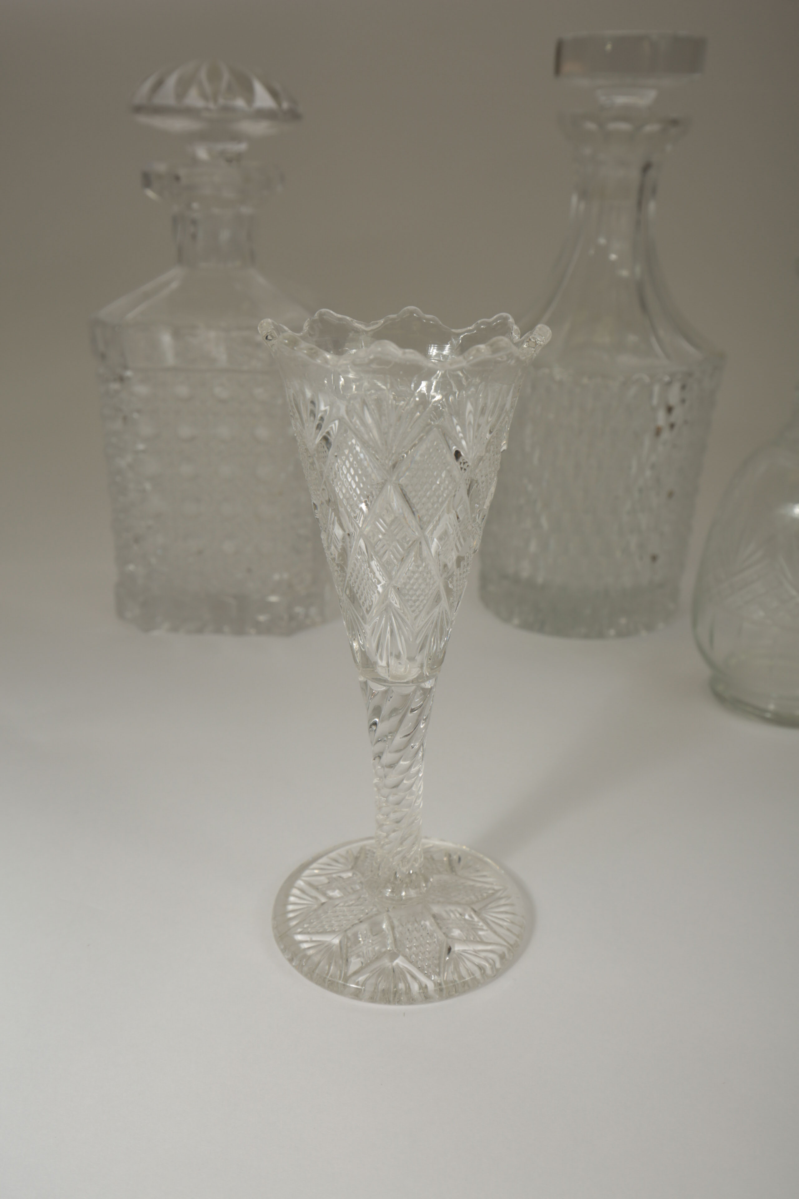 Collection of Crystal Decanters and Shot Glasses