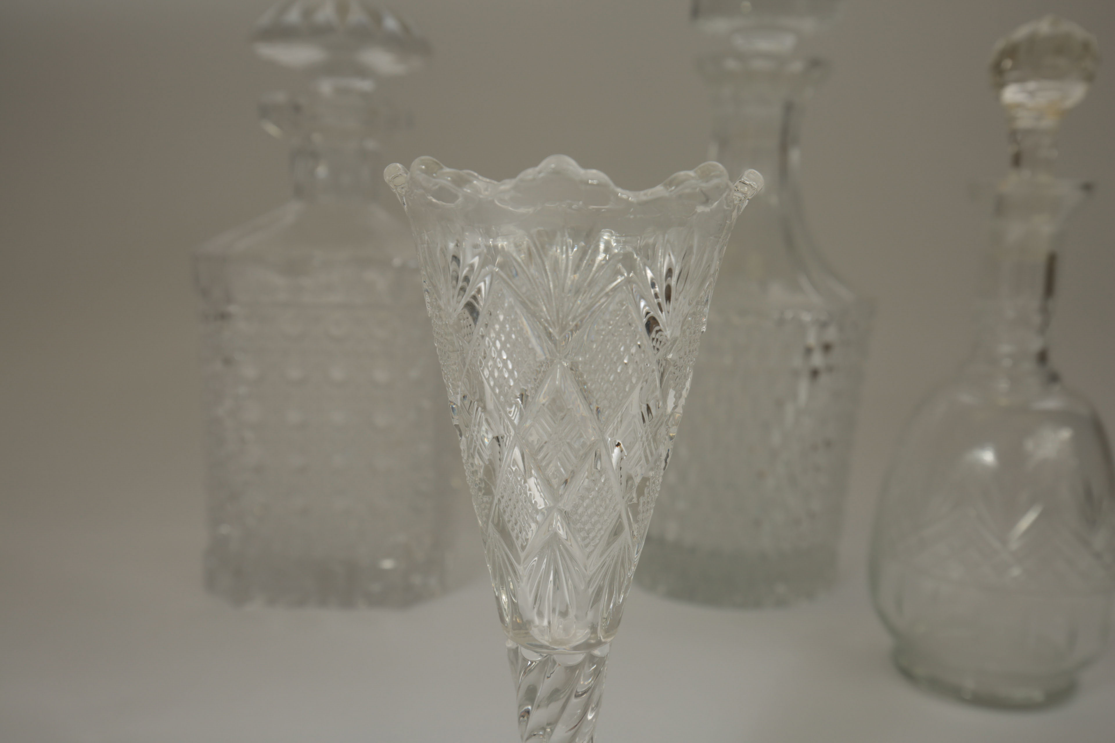 Collection of Crystal Decanters and Shot Glasses