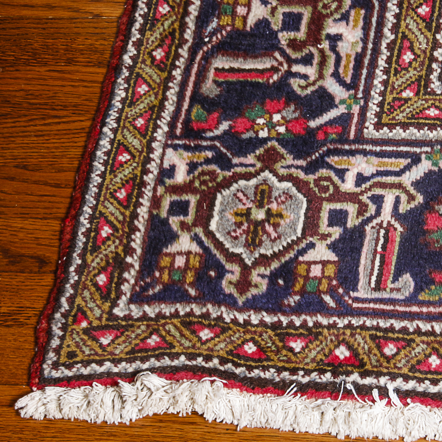 Hand-Knotted Persian Heriz Wool Area Rug