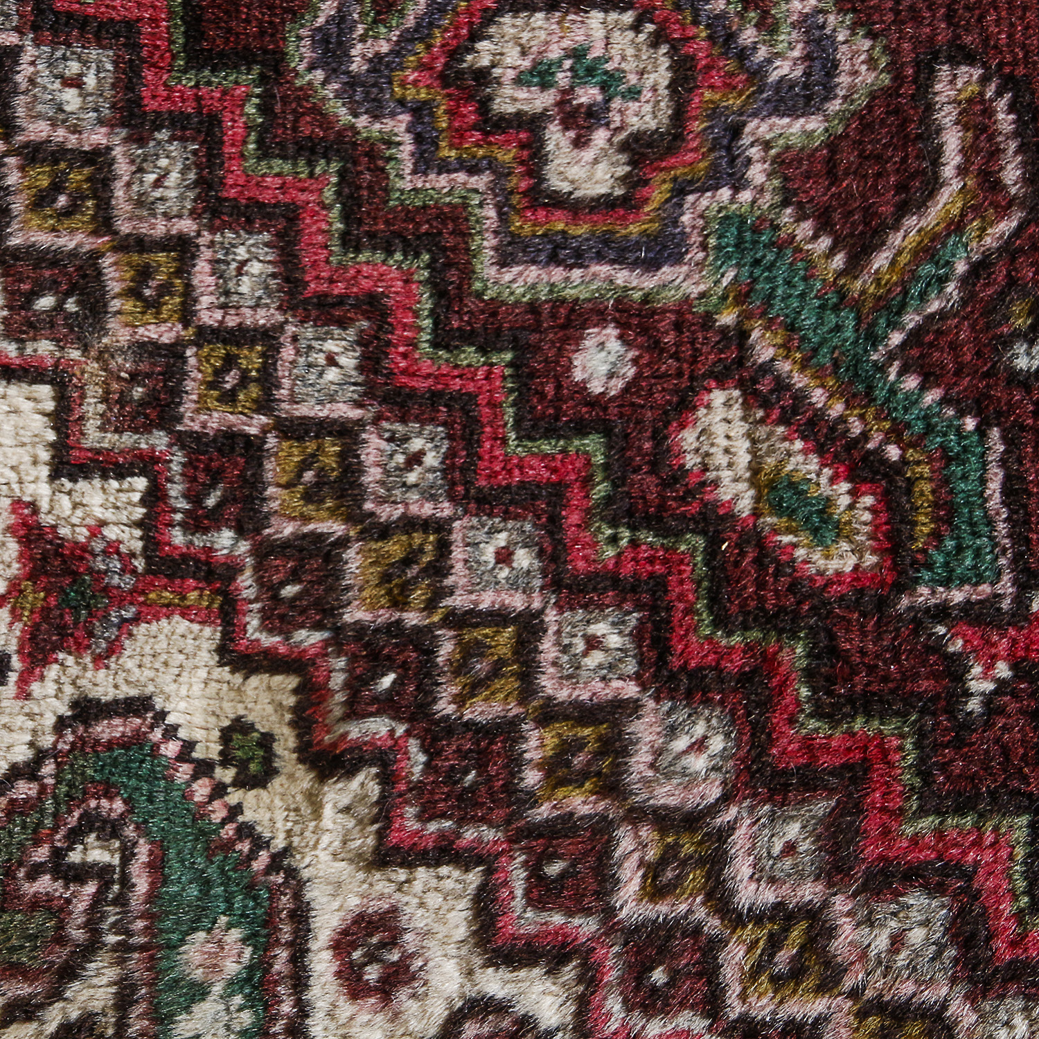 Hand-Knotted Persian Heriz Wool Area Rug