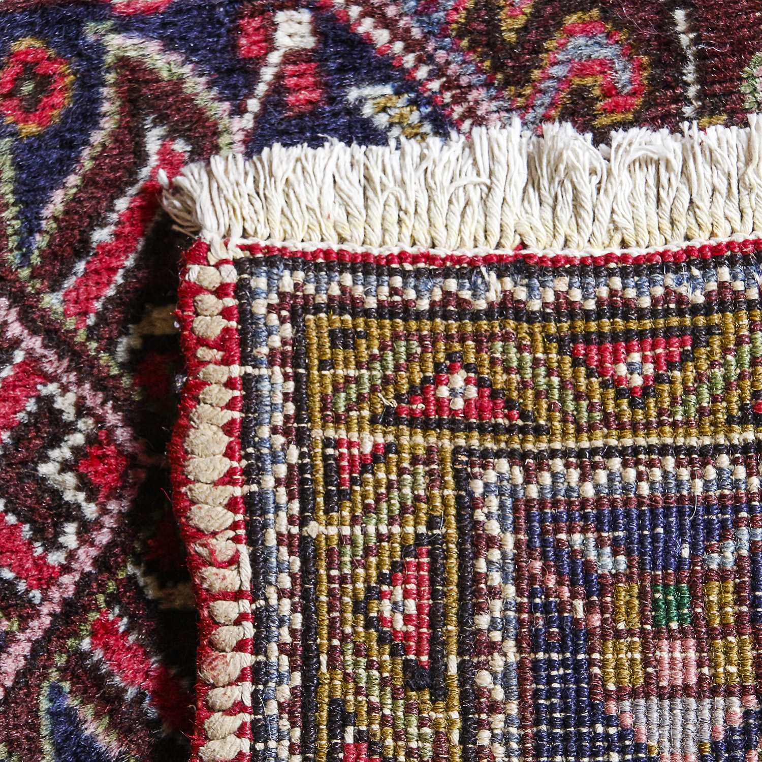 Hand-Knotted Persian Heriz Wool Area Rug