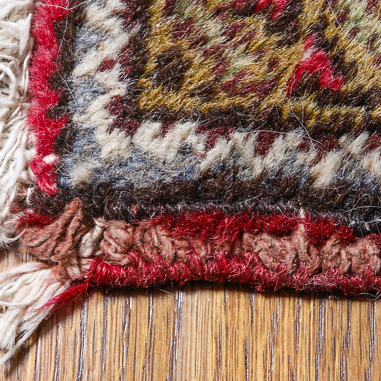 Hand-Knotted Persian Heriz Wool Area Rug