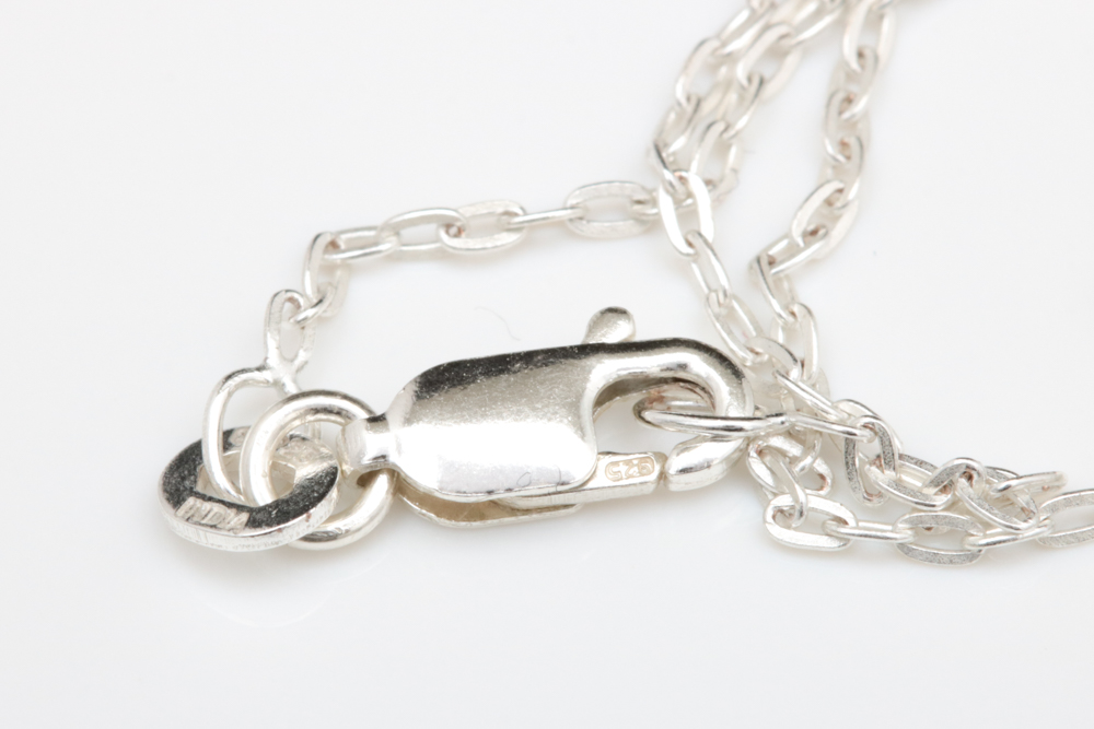 Sterling Silver and Black Chalcedony Pendant with Chain