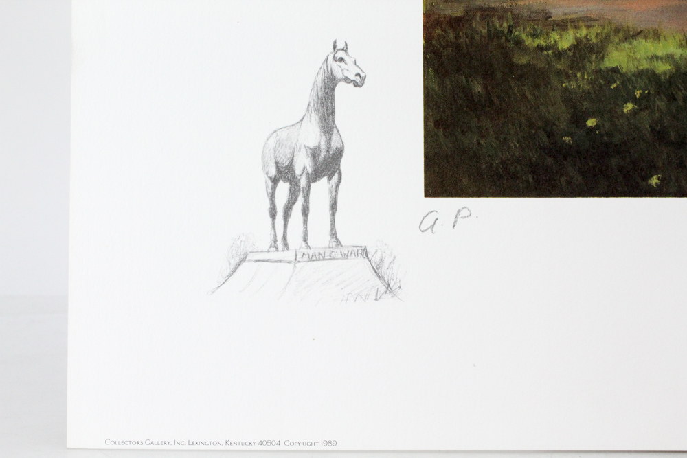 Helen Hayse Artist's Proof Offset Lithographs "Secretariat" and "Man O' War"