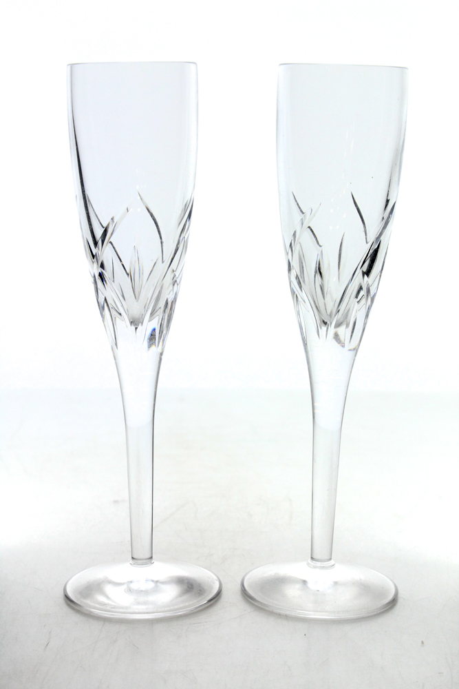 Waterford Crystal "Merrill" Champagne Flutes and Wine Glasses