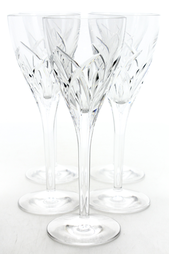 Waterford Crystal "Merrill" Champagne Flutes and Wine Glasses